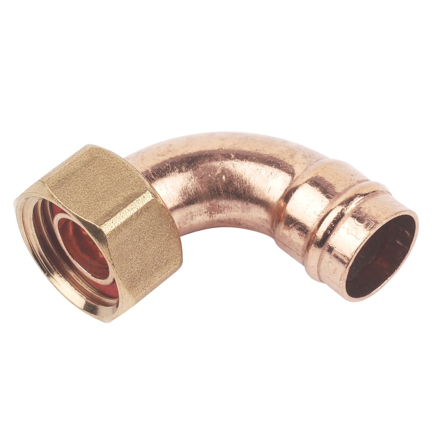 Flomasta Brass Solder Ring Angled Tap Connectors 15mm x 1/2" 5 Pack (70993)