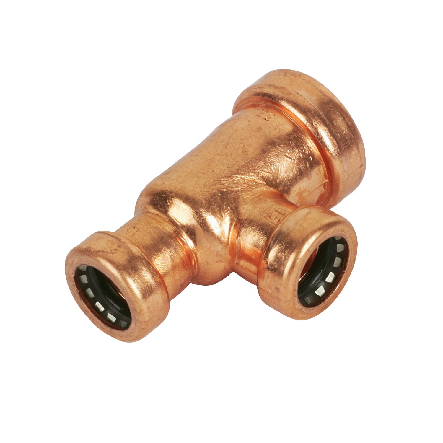 Tectite Sprint Copper Push-Fit Reducing Tee 22mm x 15mm x 15mm (71195)