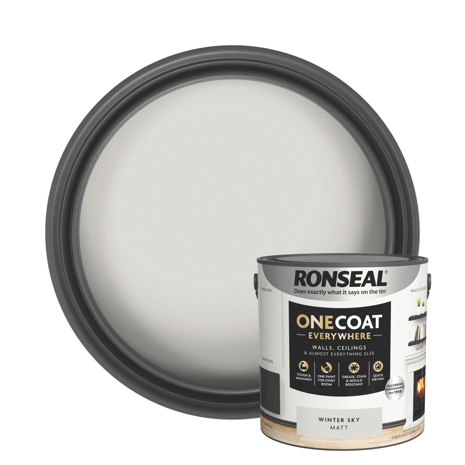 Ronseal 2.5Ltr Winter Sky Matt Emulsion Multi Surface Paint (711CE)
