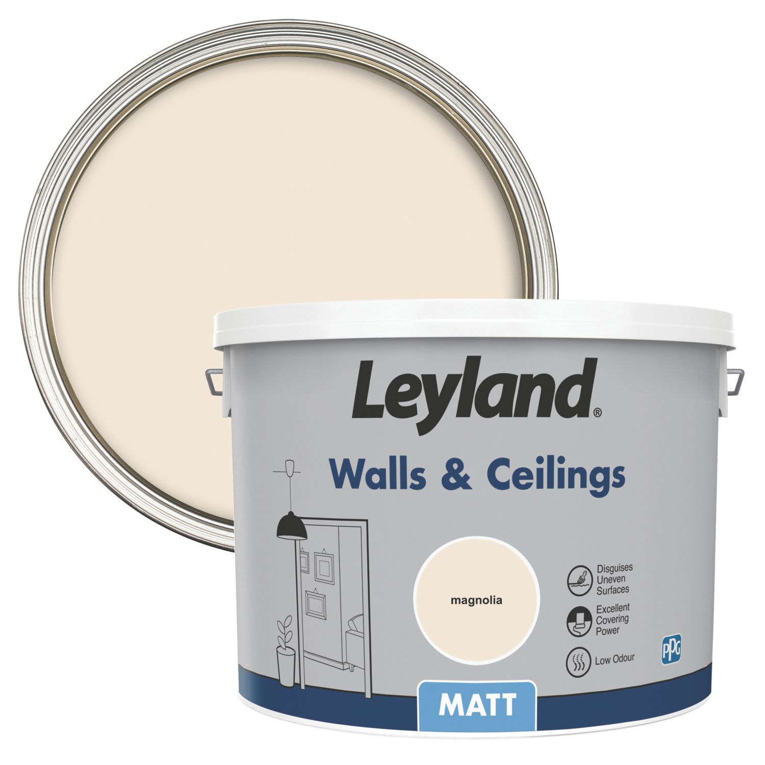 Leyland Retail 10Ltr Magnolia Matt Emulsion Paint (7129V)