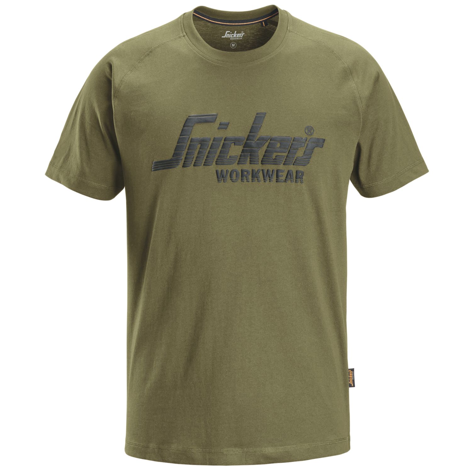 Snickers 2590 Logo Short Sleeve T-Shirt Khaki Green Medium 39" Chest (712KC)