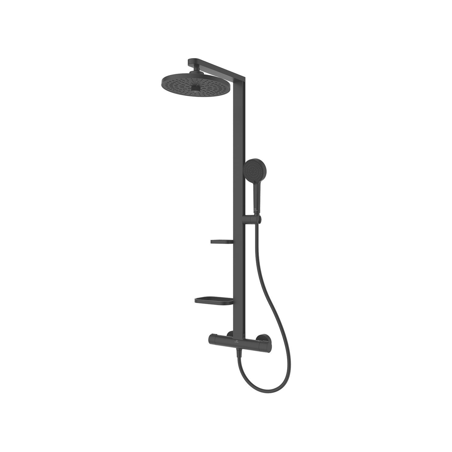 Ideal Standard Alu+ HP/Combi Flexible Exposed Silk Black Thermostatic Mixer Shower (712KU)