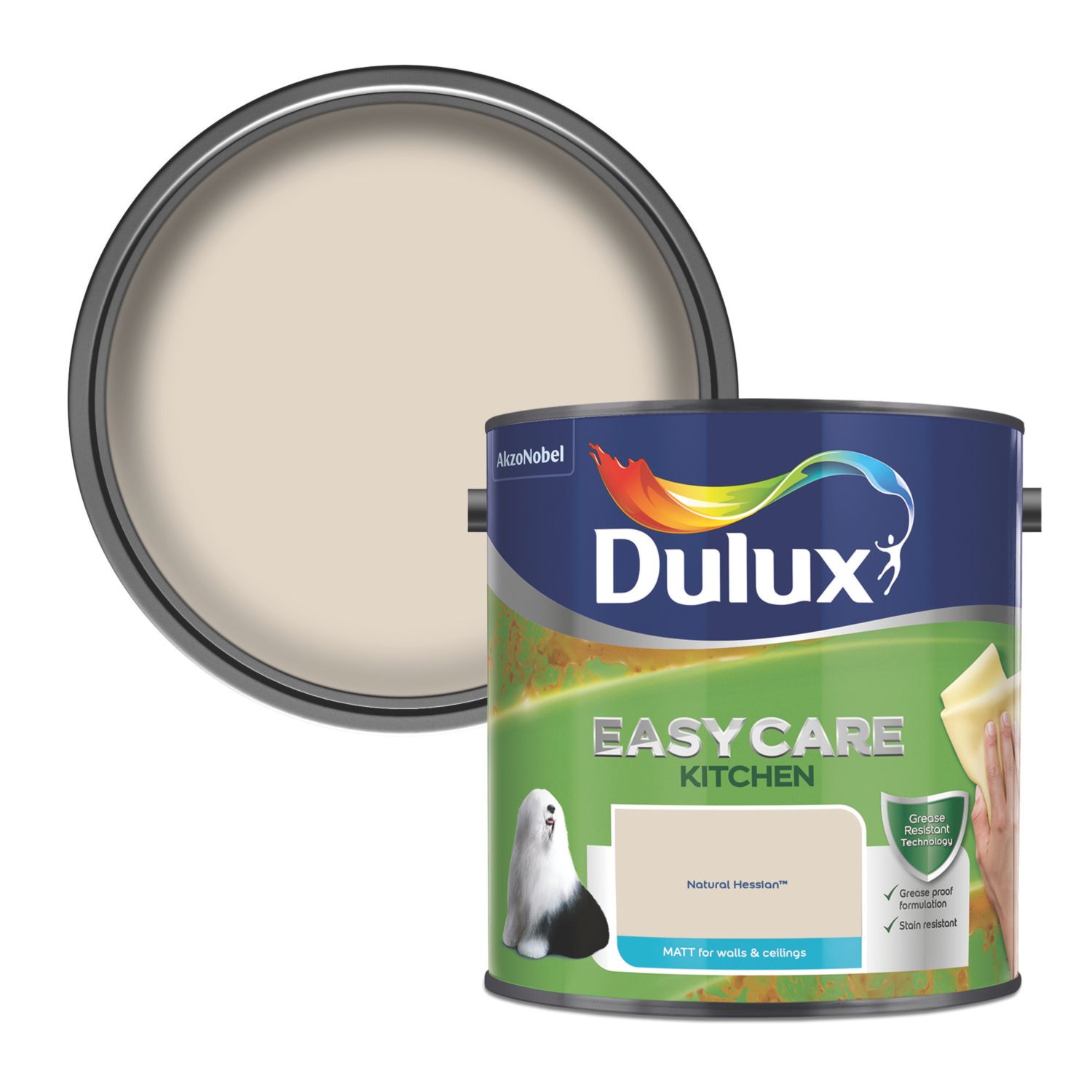 Dulux Easycare 2.5Ltr Natural Hessian Matt Emulsion Kitchen Paint (71312)