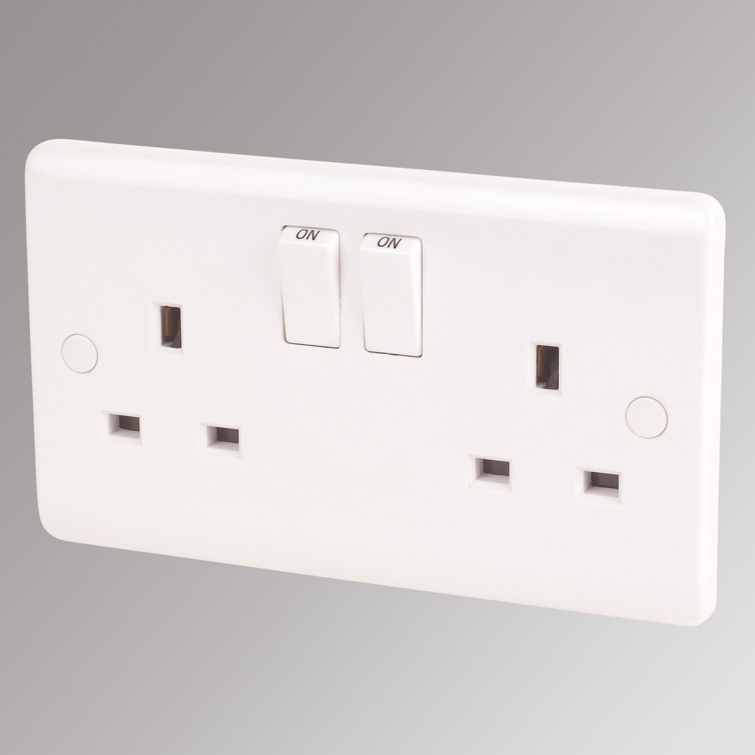 LAP 13A 2-Gang SP Switched Plug Socket White (71441)