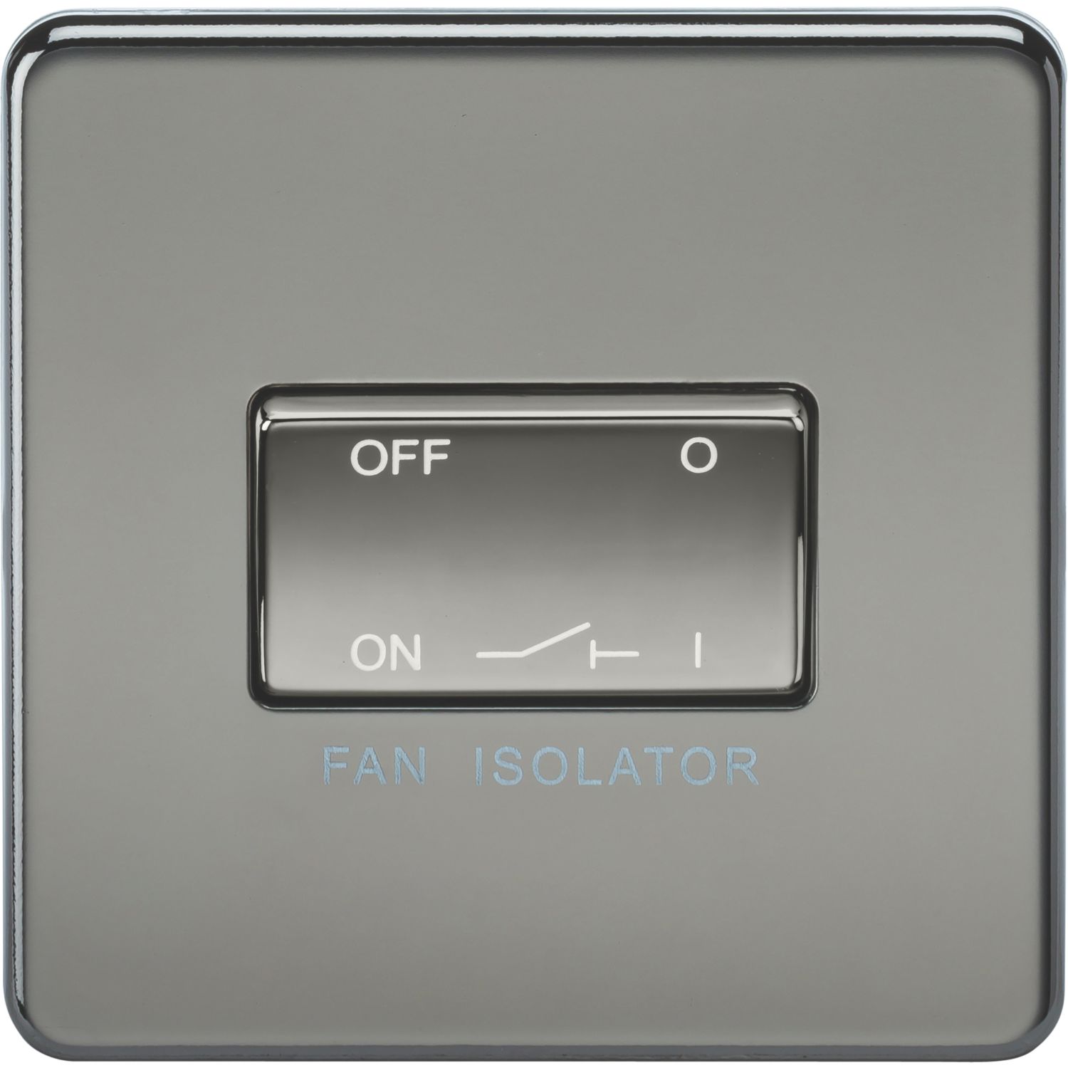 Knightsbridge 10AX 1-Gang TP Fan Isolator Switch Black Nickel (715TY)