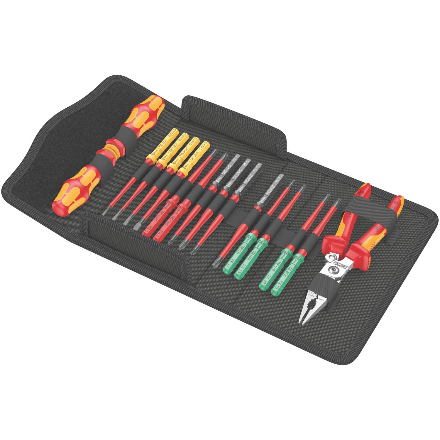 Wera Kraftform Kompakt 17 Extra Slim 1 Tool Finder VDE Interchangeable Insulated Screwdriver Set 17 Pieces (715VM)