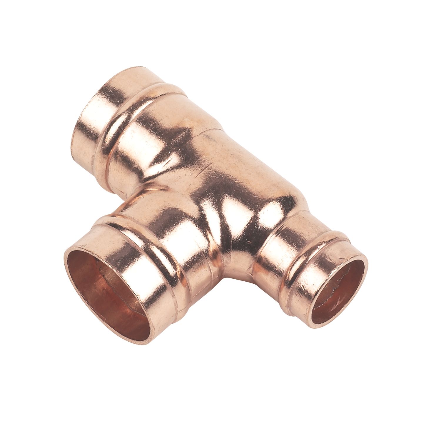 Flomasta Brass Solder Ring Reducing Tees 22mm x 15mm x 22mm 5 Pack (71607)