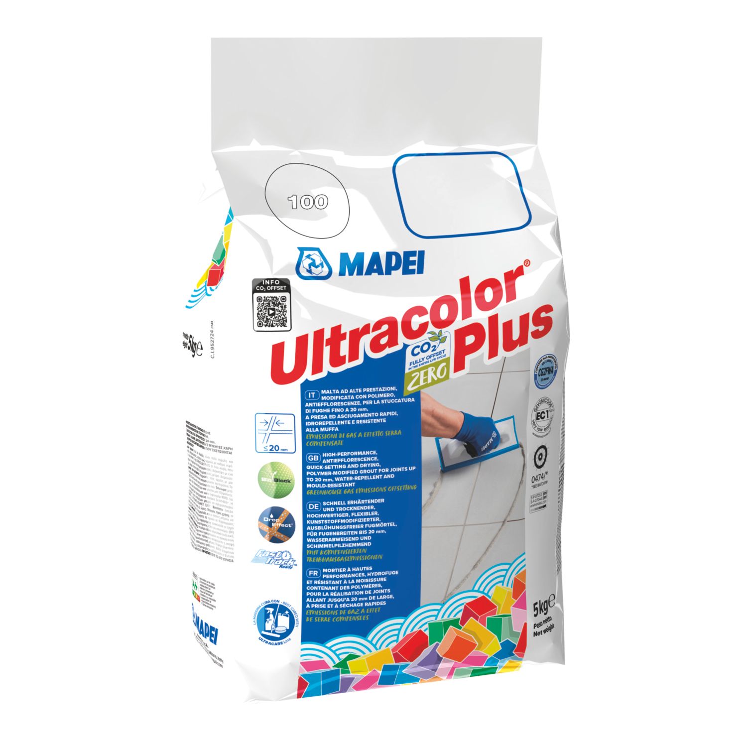Mapei Ultracolor Plus Wall & Floor Grout White 5kg (71681)