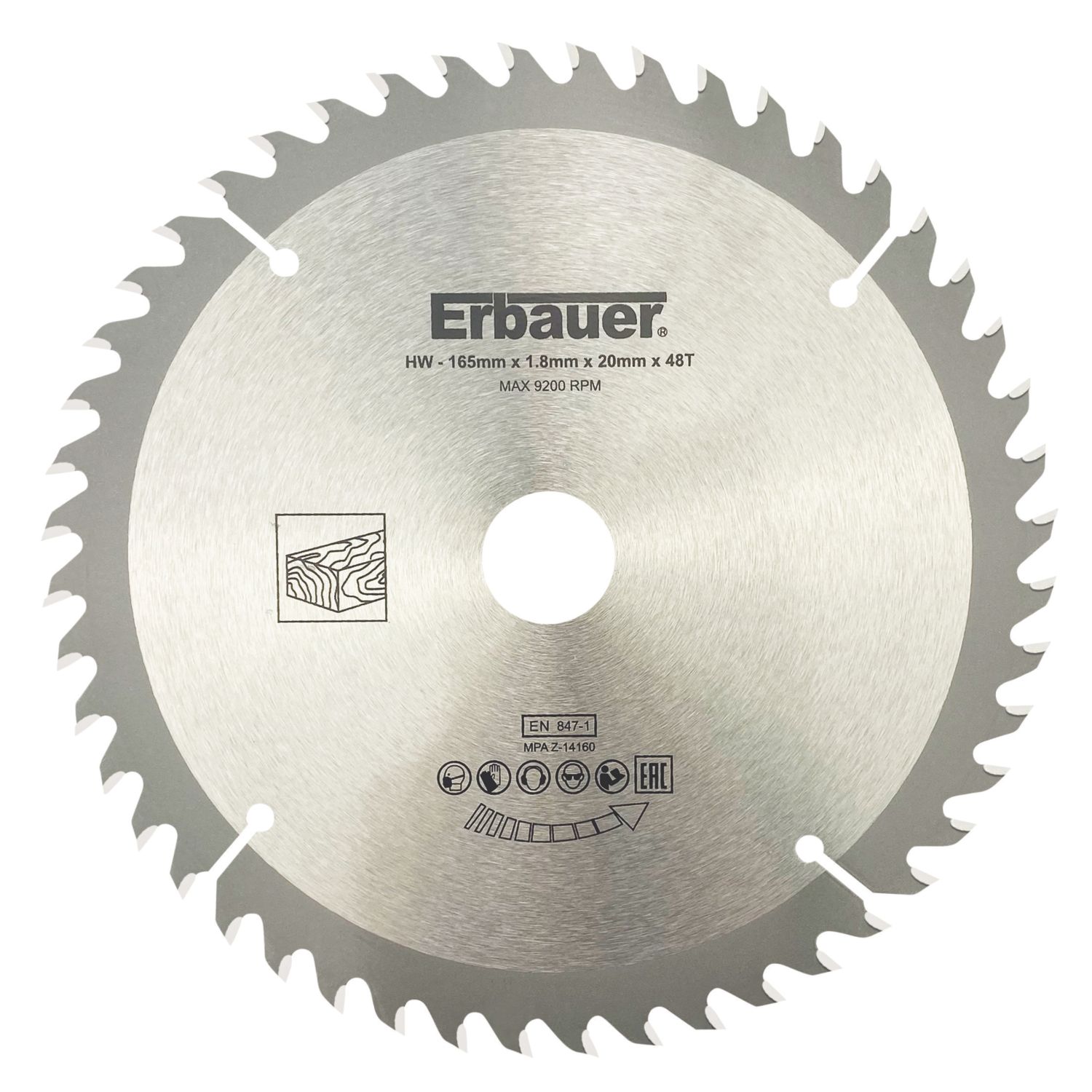 Erbauer Wood Circular Saw Blade 165mm x 20mm 48T 1 Pieces (716KX)