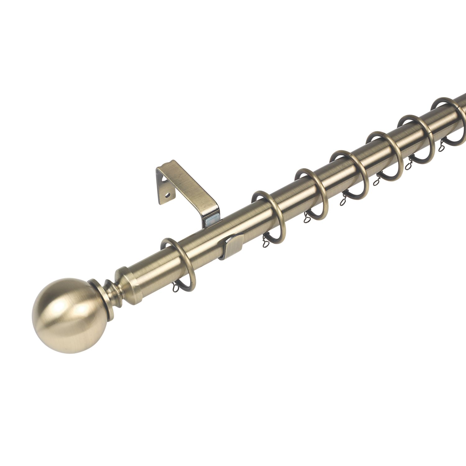 Cooke & Lewis Antique Brass Curtain Pole Set 28mm x 1.2 - 2.1m (717JE)