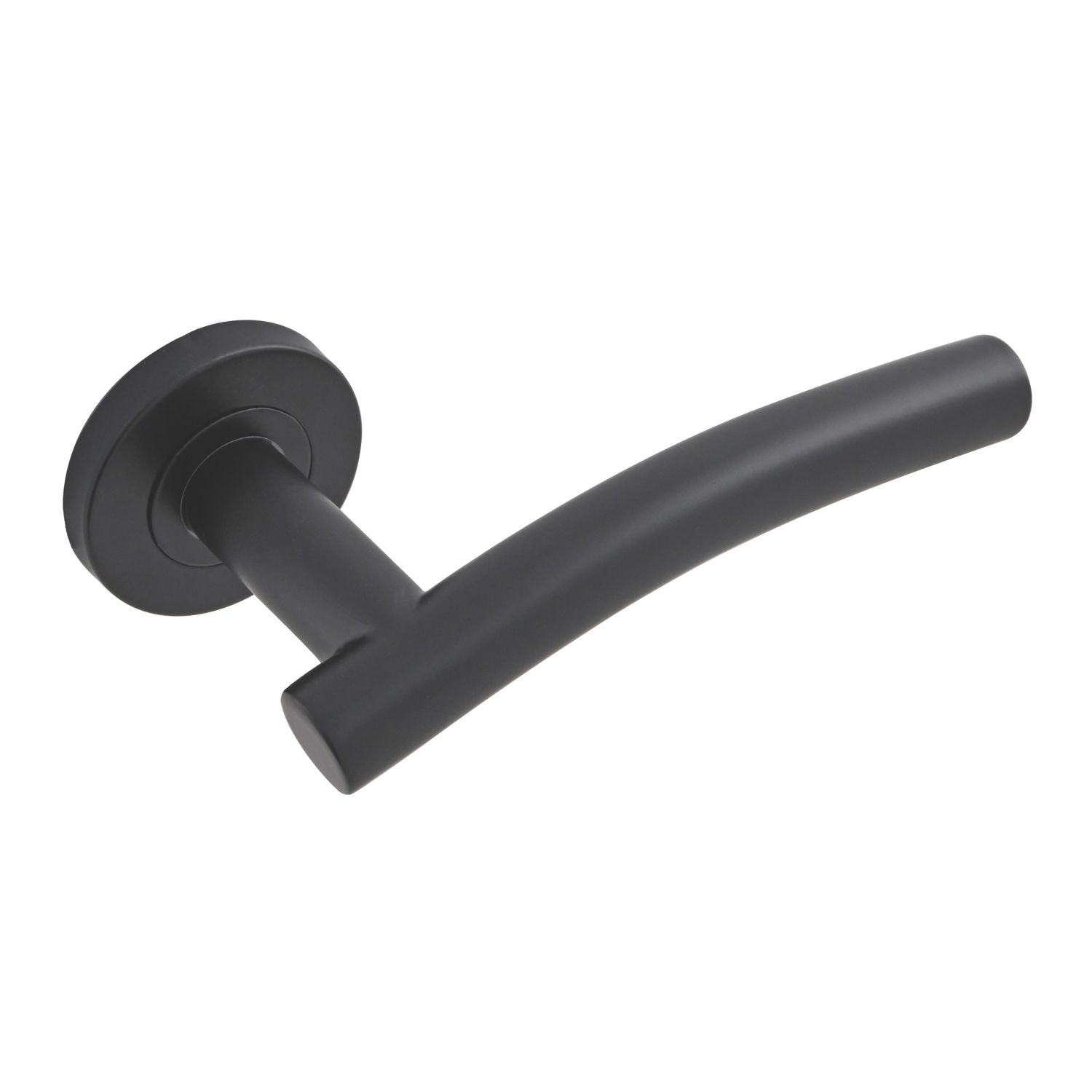 Eclipse Insignia Arched Fire Rated Lever on Rose Door Handle Pair Matt Black (717KW)