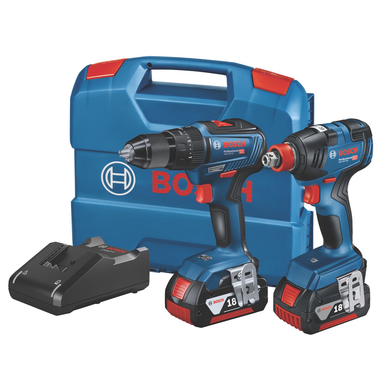 Bosch 0615990M71 18V 2 x 5.0Ah Li-Ion CoolPack Brushless Cordless Twin Pack (718PV)