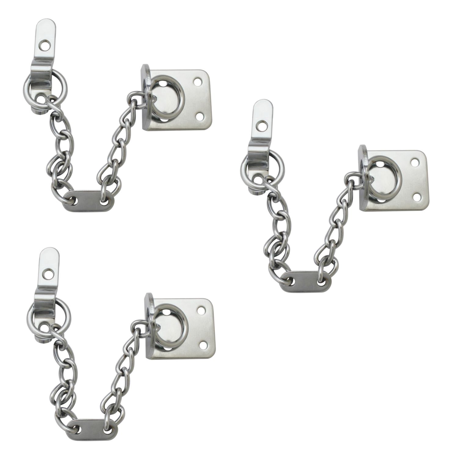 Smith & Locke Door Chains 220mm Polished Chrome 3 Pack (720YX)