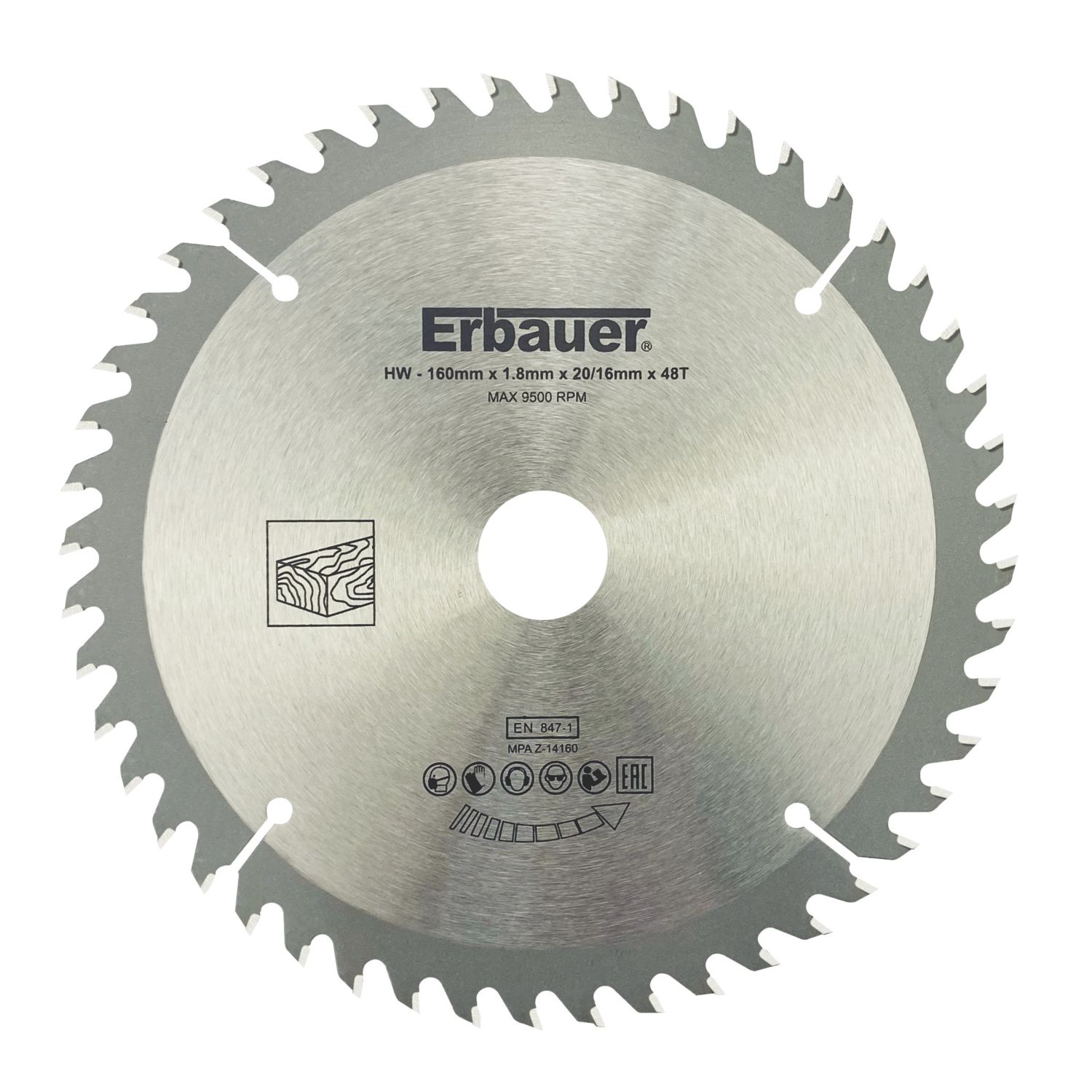 Erbauer Wood Circular Saw Blade 160mm x 20mm 48T (721PM)