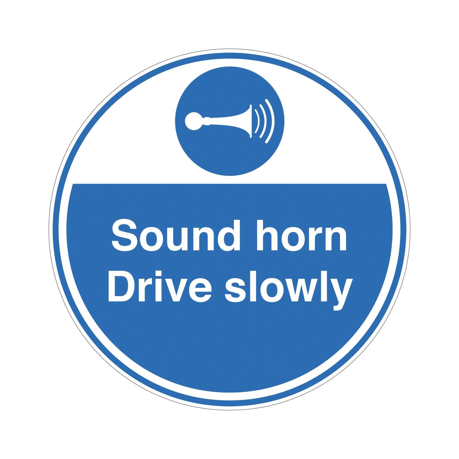 Essentials Sound Horn Drive Slowly Floor Sign 450mm x 450mm (721YU)