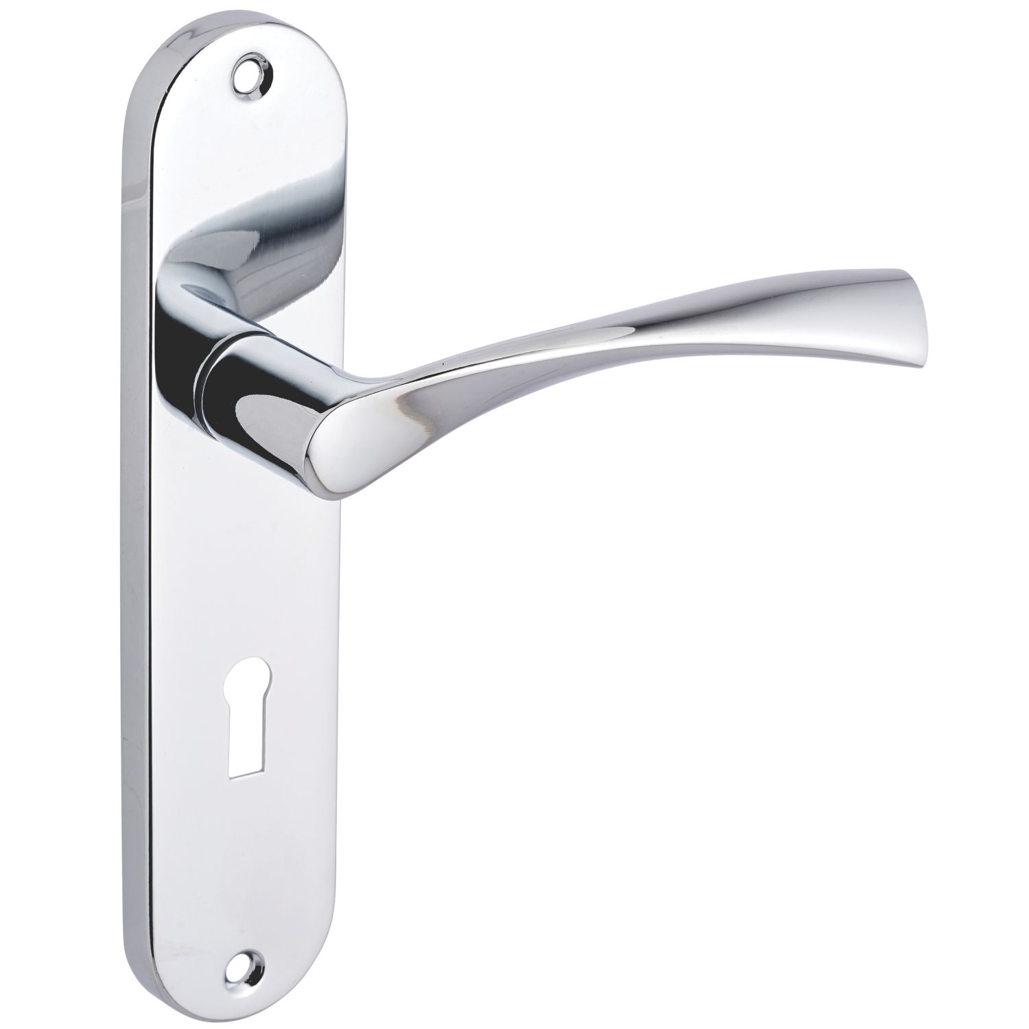 Smith & Locke Bude Fire Rated Lever Lock Door Handles Pair Polished Chrome (722HY)