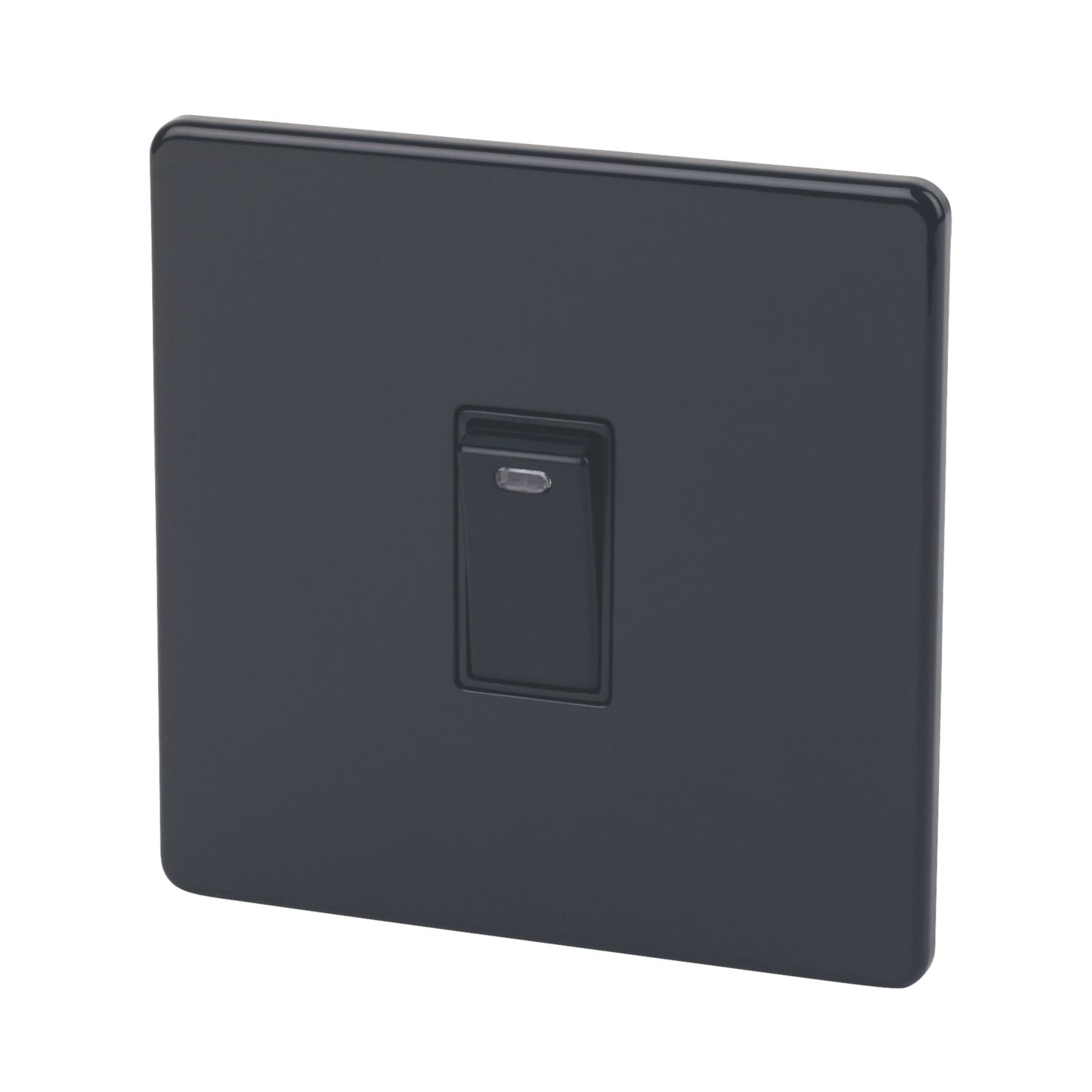 Varilight 20AX 1-Gang DP Control Switch Jet Black with Neon with Colour-Matched Inserts (72362)