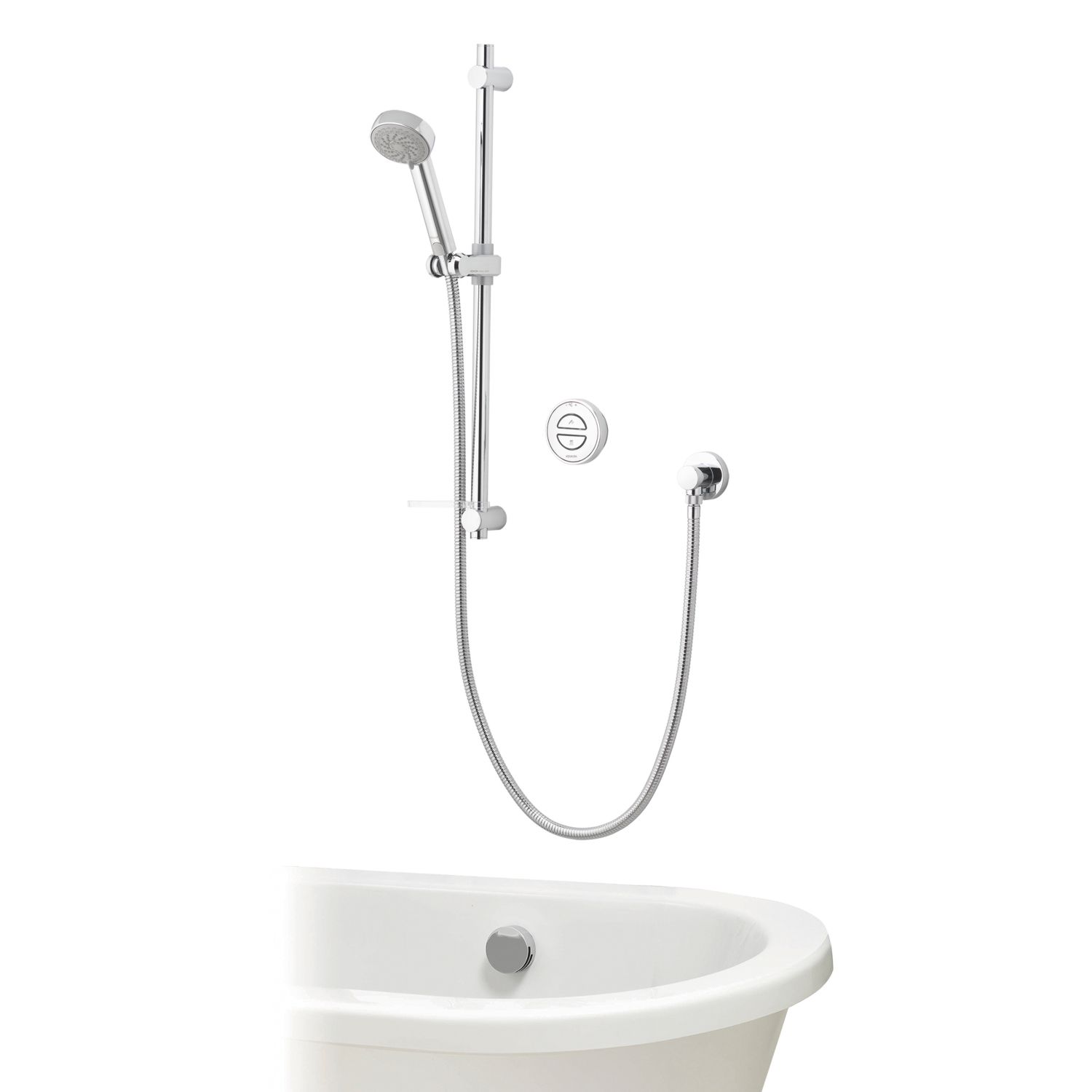 Aqualisa Smart Link HP/Combi Rear-Fed Chrome Thermostatic Shower with Bath Overflow Filler (723JX)