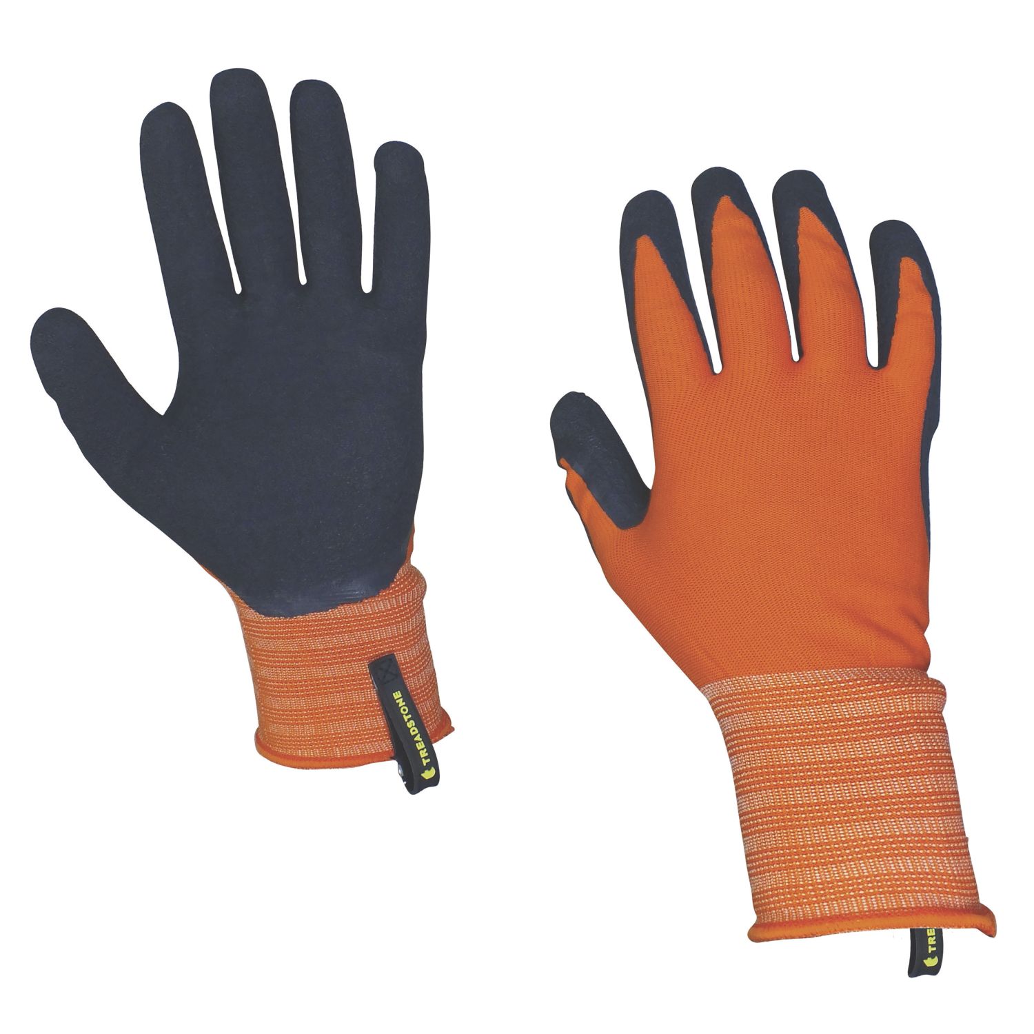 ClipGlove Landscaper Polyester & Latex Gardening Gloves Navy / Orange Large (723YE)