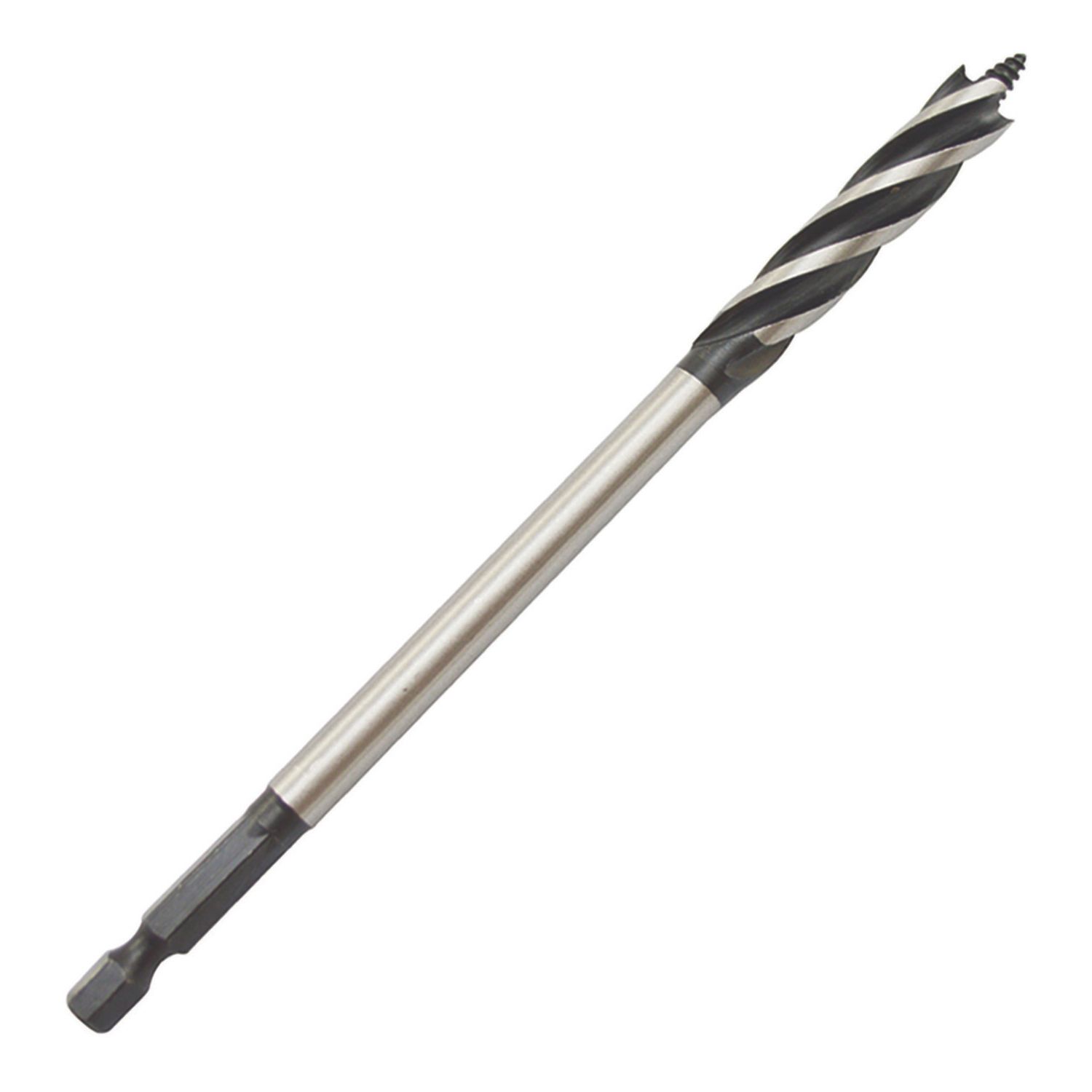 Erbauer Hex Shank 4-Flute Auger Wood Drill Bit 10mm x 165mm (7242V)