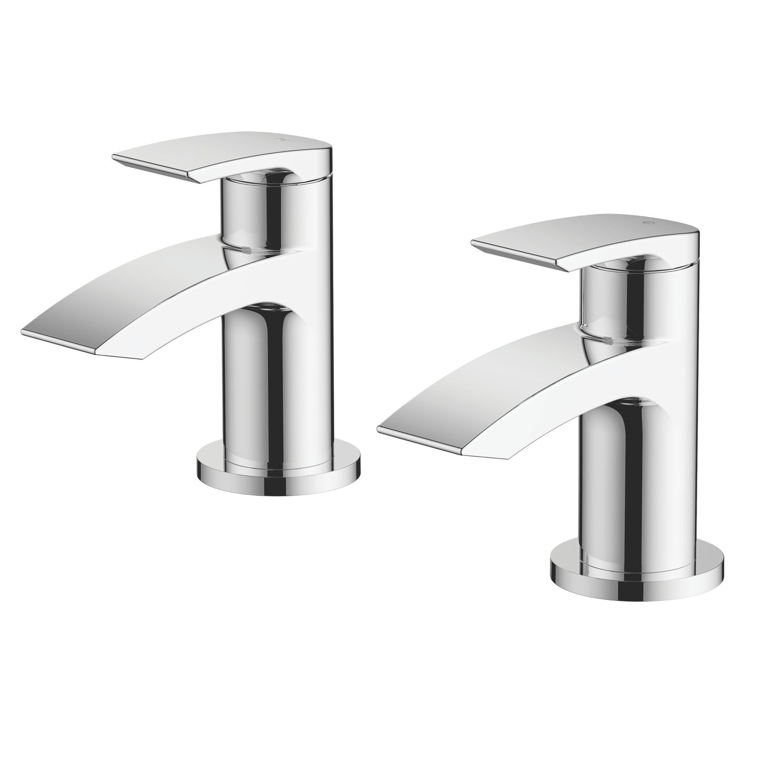 Wye Chrome 101mm Cloakroom Lever 2 Tap Holes Basin Pillar Tap (7244V)