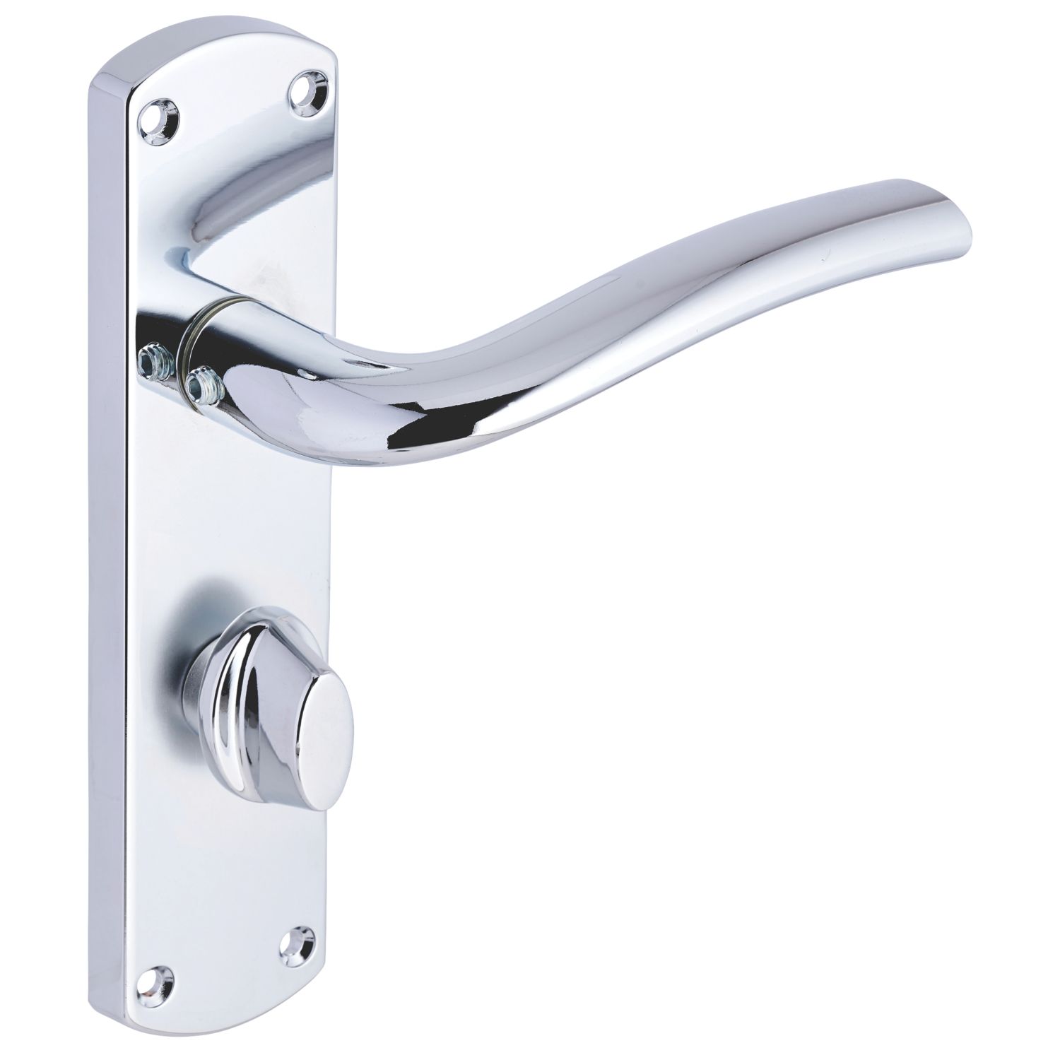 Smith & Locke Corfe Fire Rated WC Door Handles Pair Polished Chrome (724HY)
