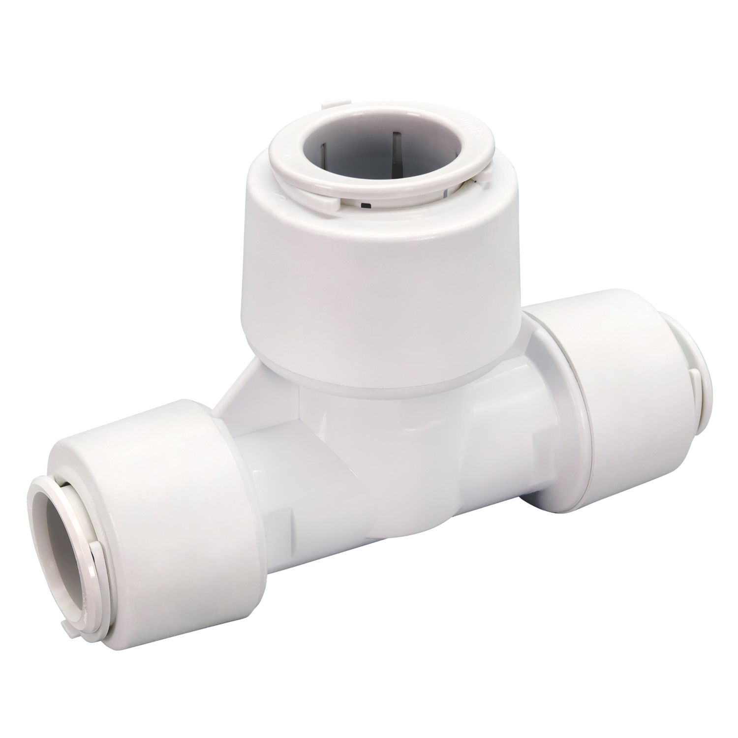 FloPlast FloFit+ Plastic Push-Fit Reducing Tee 22mm x 22mm x 28mm (724RG)