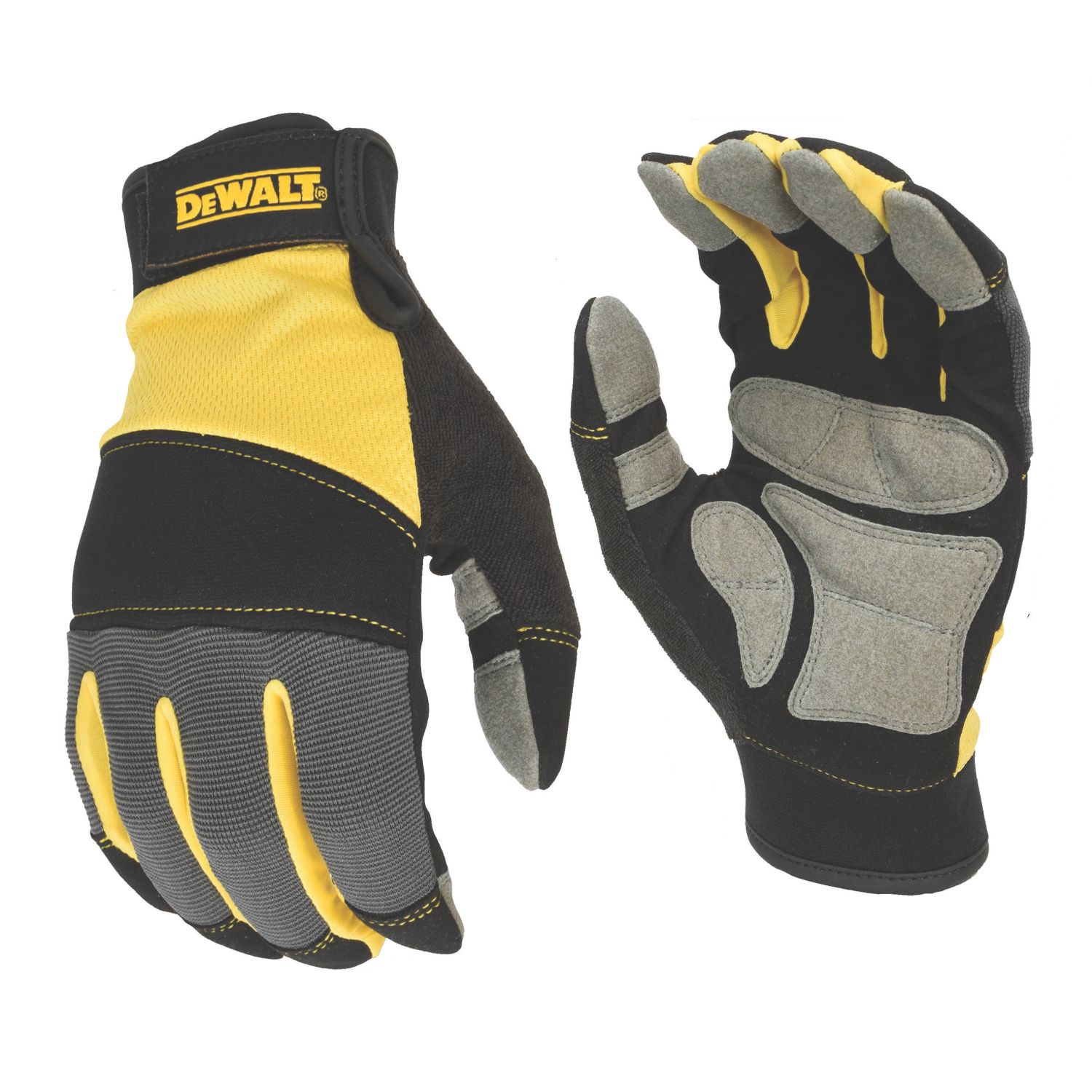 DEWALT Performance Full Finger Gloves Black / Yellow / Grey Medium (727AY)