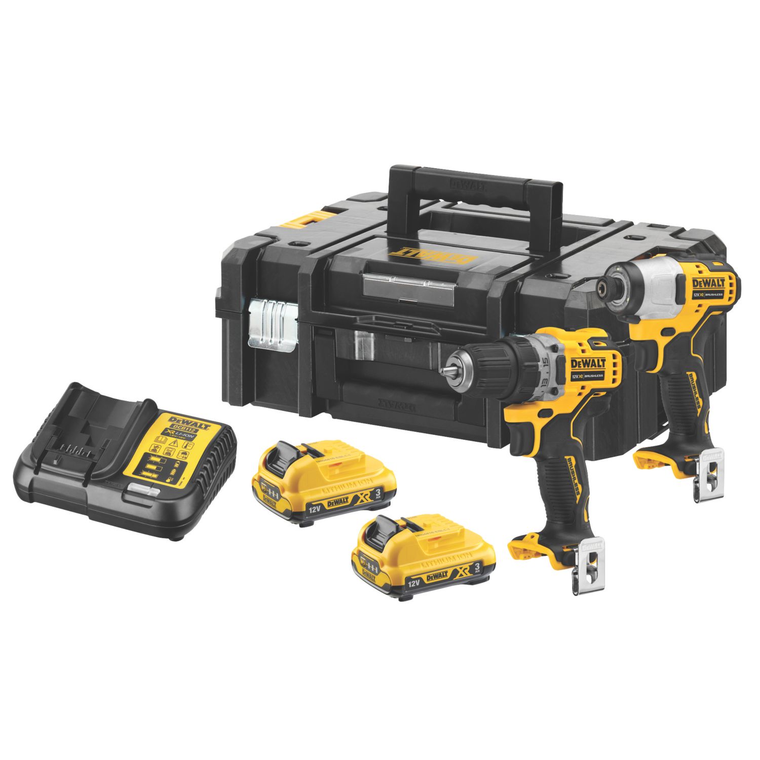 DEWALT DCK2110L2T-GB 12V 2 x 3.0Ah Li-Ion XR Brushless Cordless Sub Compact Twin Pack (728JF)