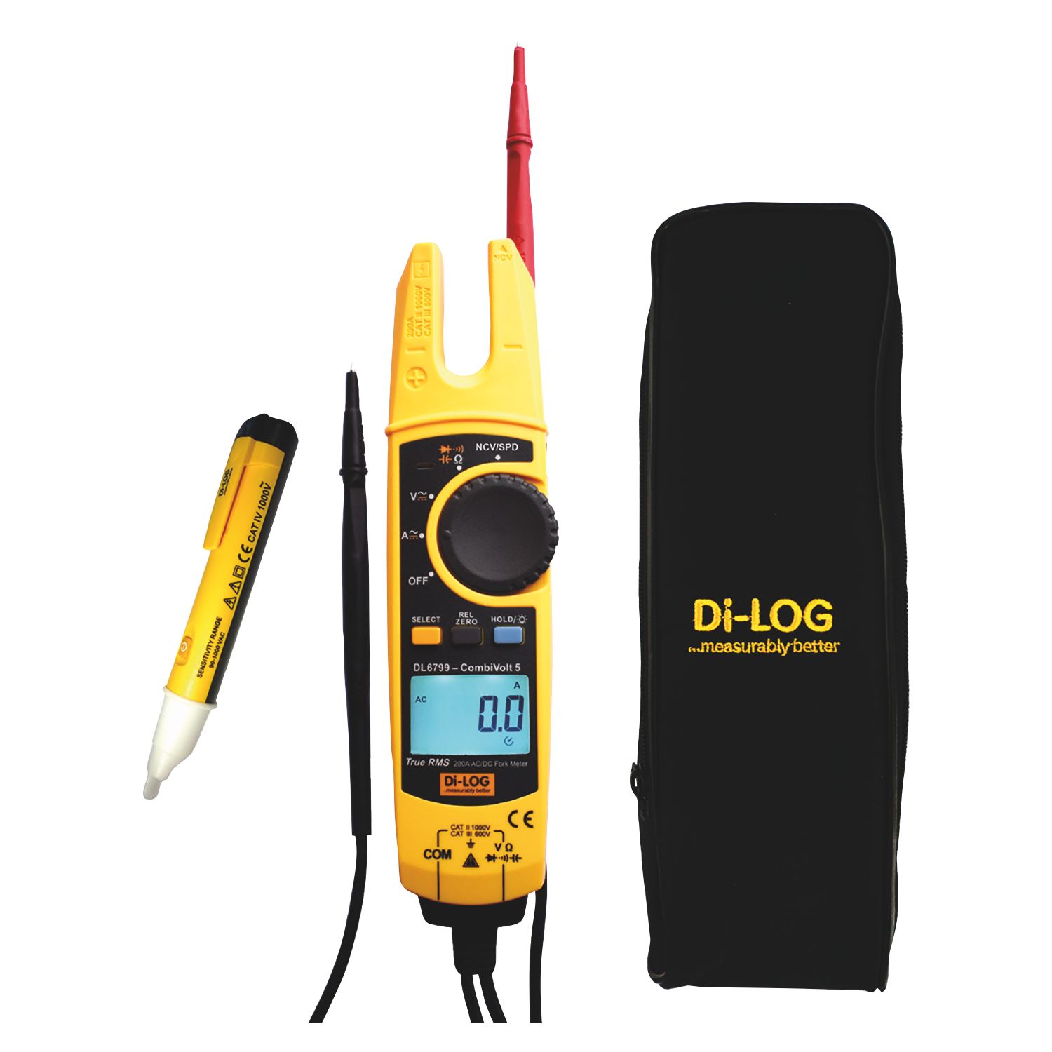Di-Log AC/DC Open-Jaw True RMS Electrical Tester 200A (728JP)