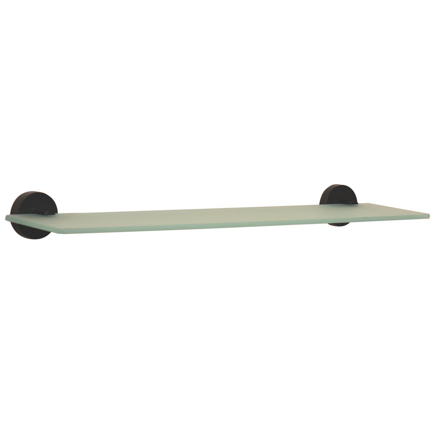Croydex Epsom Black Zinc Alloy Flexi-Fix Glass Shelf 620mm x 133mm x 54mm (729KR)