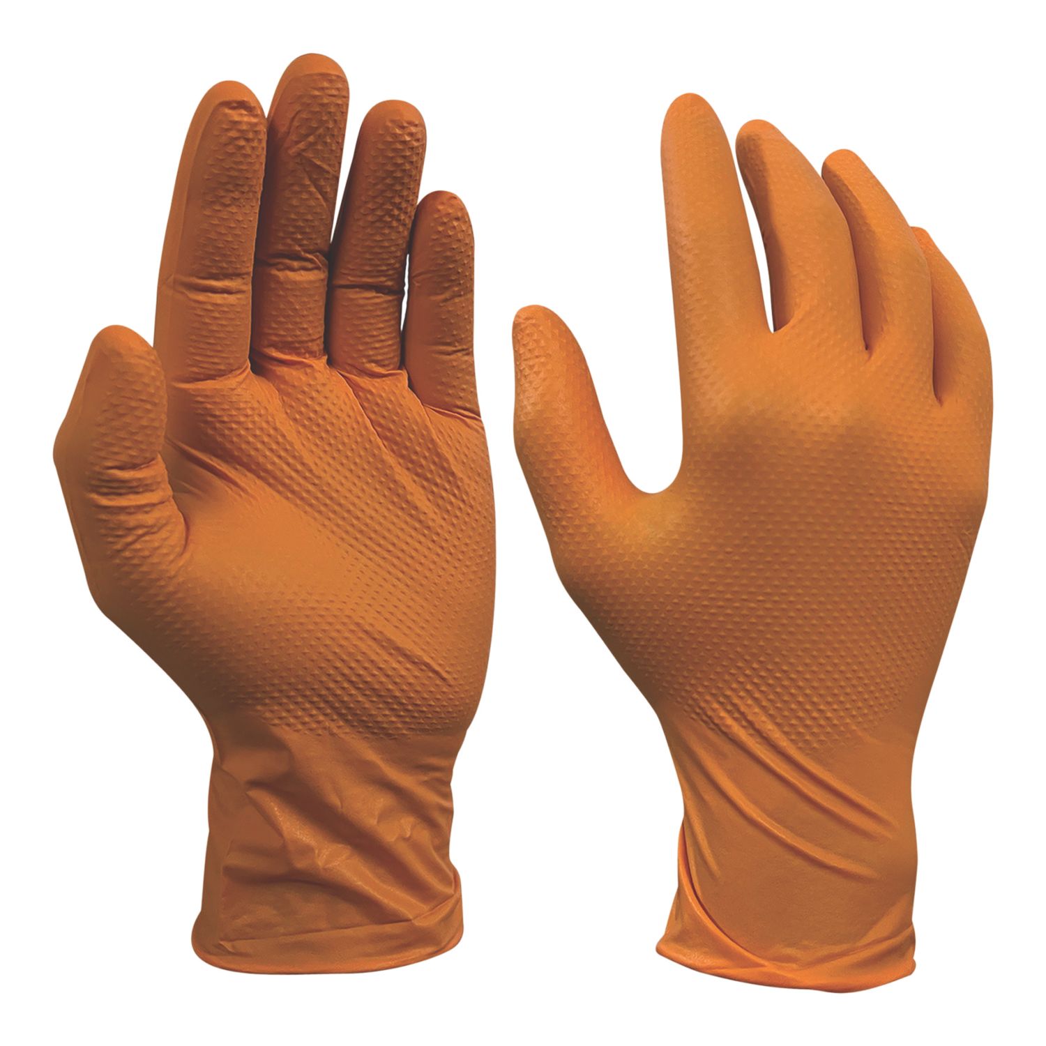 Site SDG310 Nitrile Powder-Free Disposable Grip Gloves Orange X Large 50 Pack (729YW)