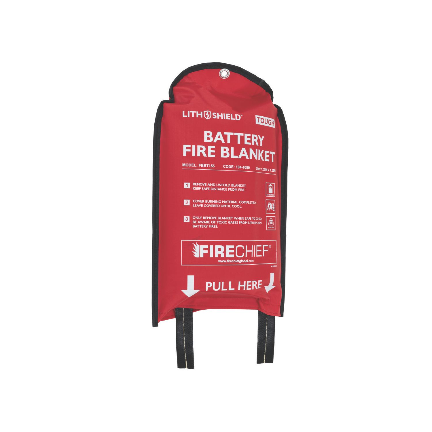 Firechief LithShield Tough FBBT155 Lithium Ion Battery Fire Blanket 1.55m x 1.55mm (730EC)