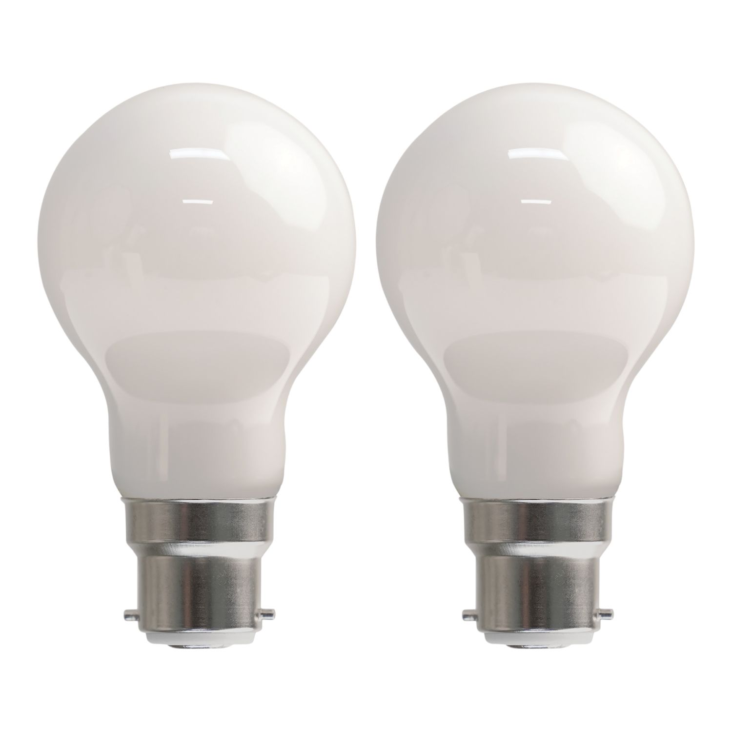 LAP B22 A60 LED Light Bulb Milky 806lm 3.8W 2 Pack (731CF)