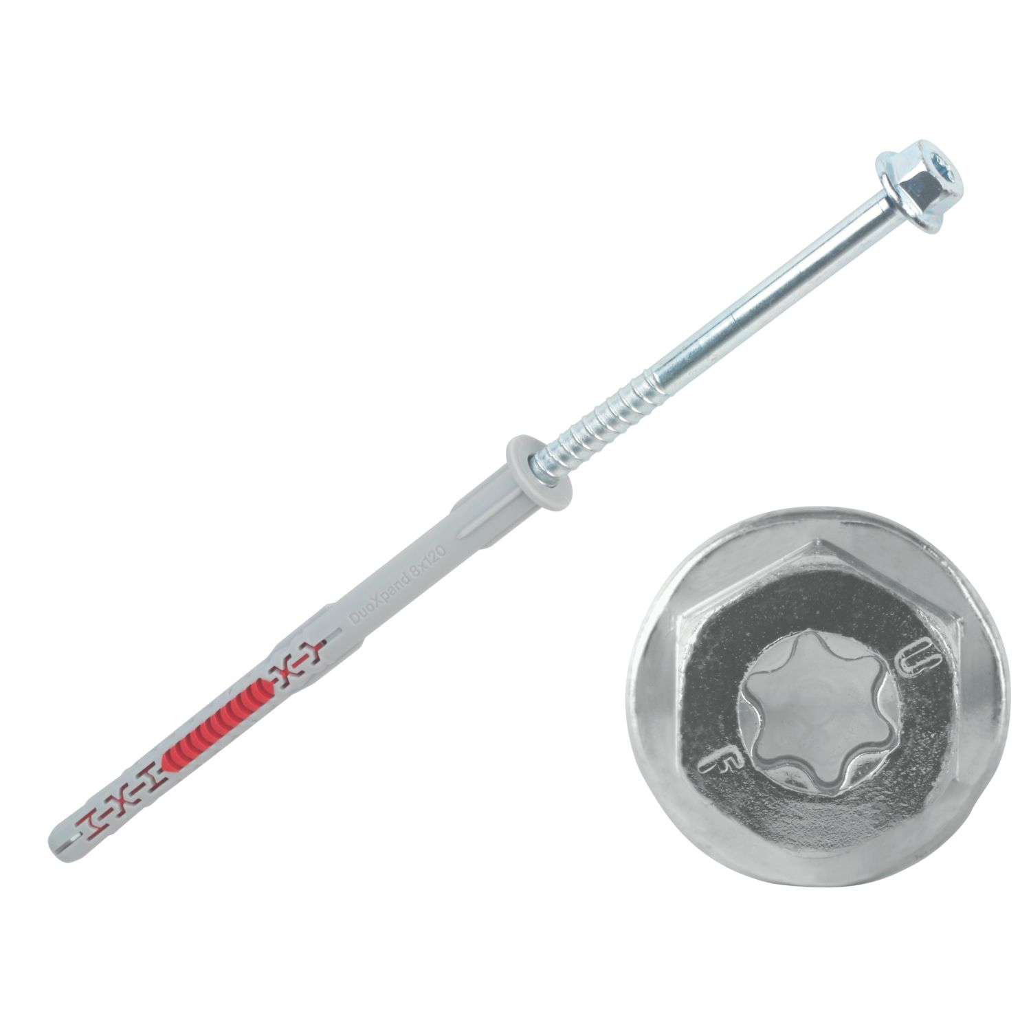 Fischer TX DuoXpand Hex Head Frame Fixings 8mm x 120mm 4 Pack (732HL)