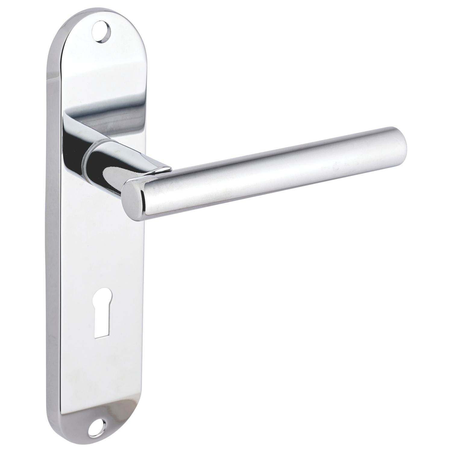 Smith & Locke Asker Fire Rated Lever Lock Door Handles Pair Polished Chrome (732HY)