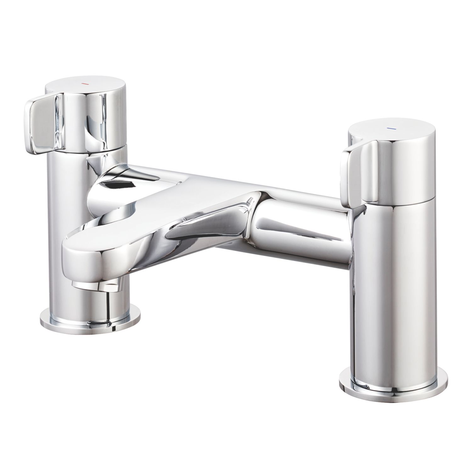 Swirl Caldew Chrome 120mm Deck Mounted Lever 2 Tap Holes Bath Mixer Tap (732XX)