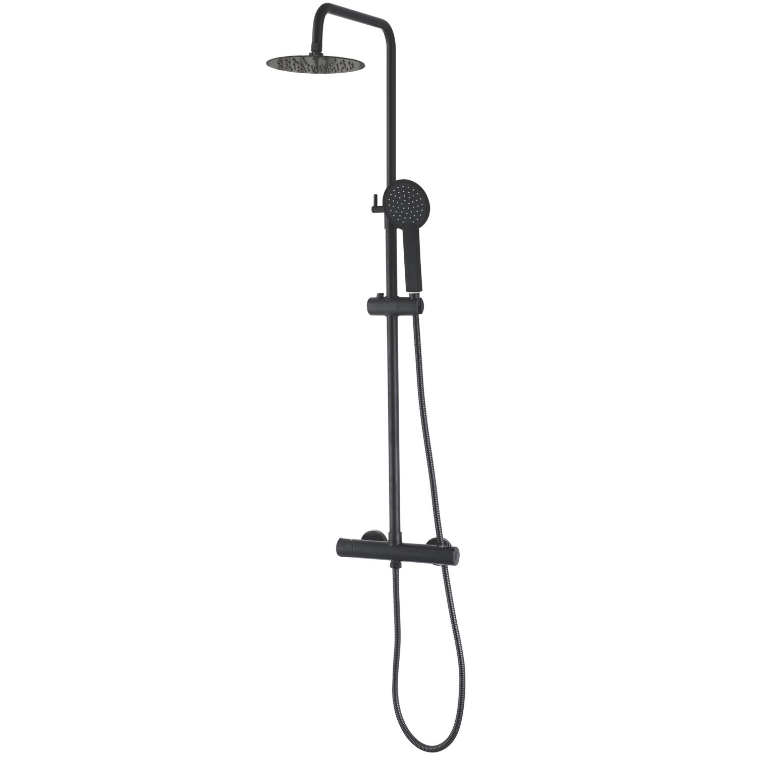 ETAL Siena Rear-Fed Exposed Matt Black Thermostatic Mixer Shower (733VN)