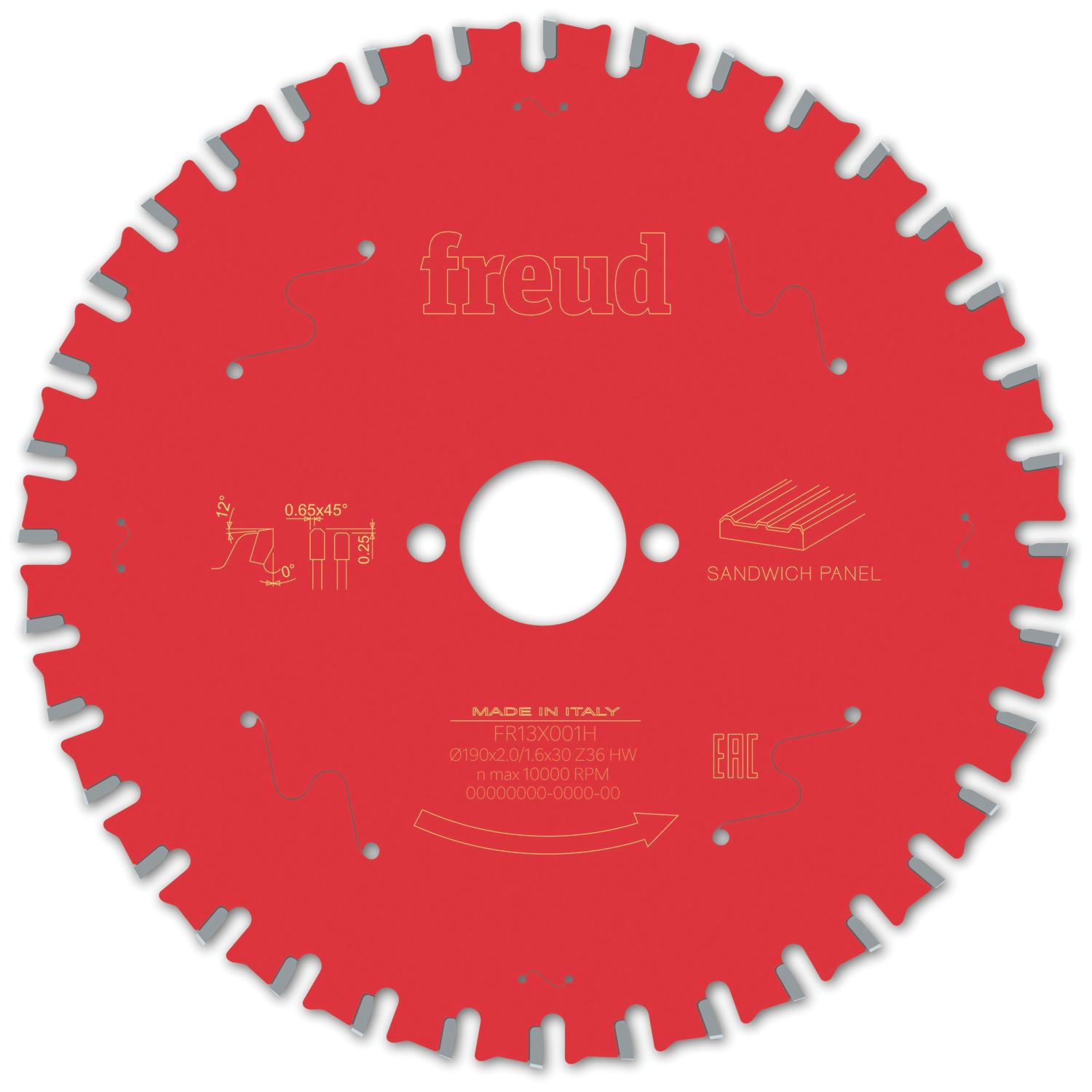 Freud F03FS09854 Sandwich Panel Circular Saw Blade 190mm x 30mm 36T (736VV)