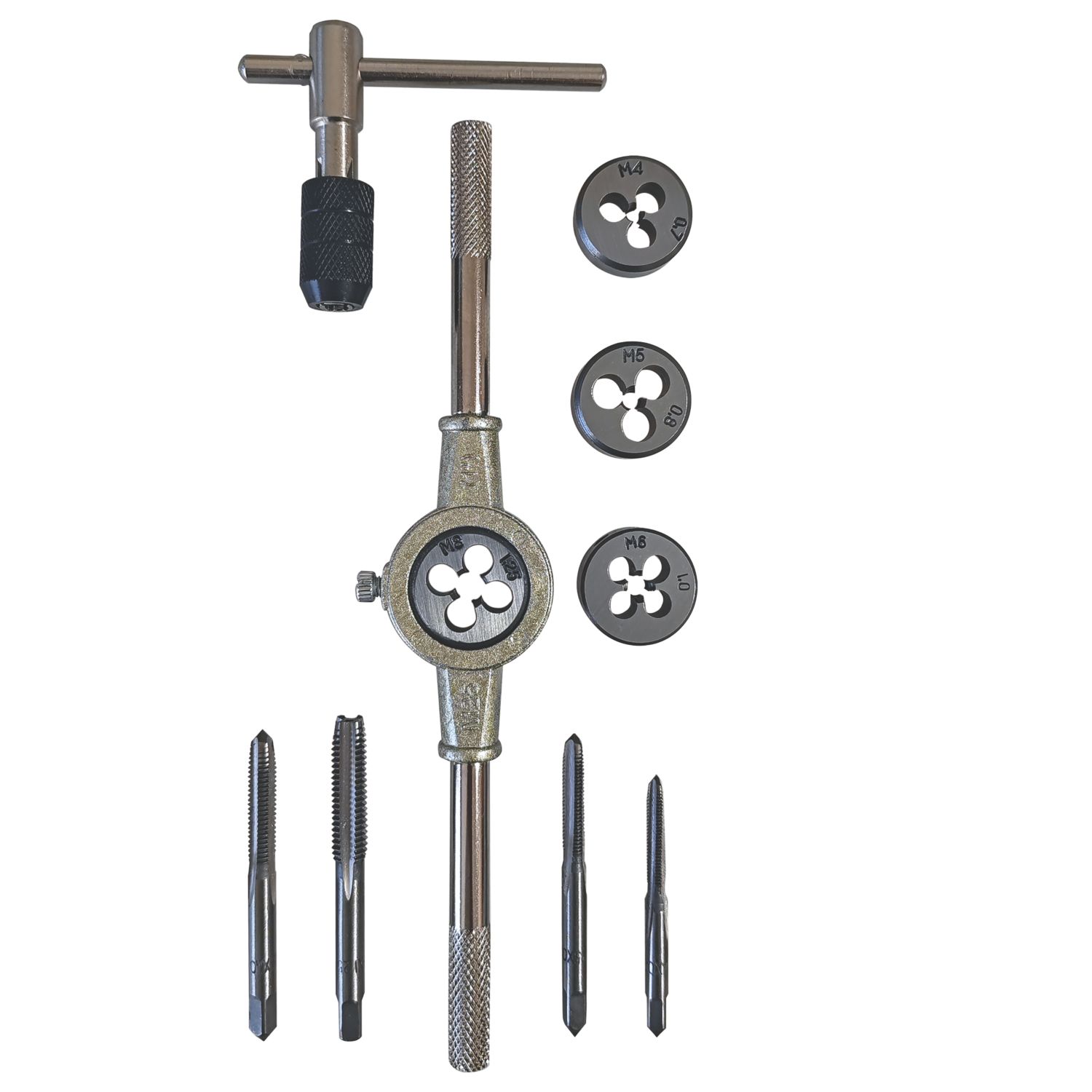 Forge Steel 0.7 - 1.25mm Metric Tap & Die Set 10 Pieces (736YC)