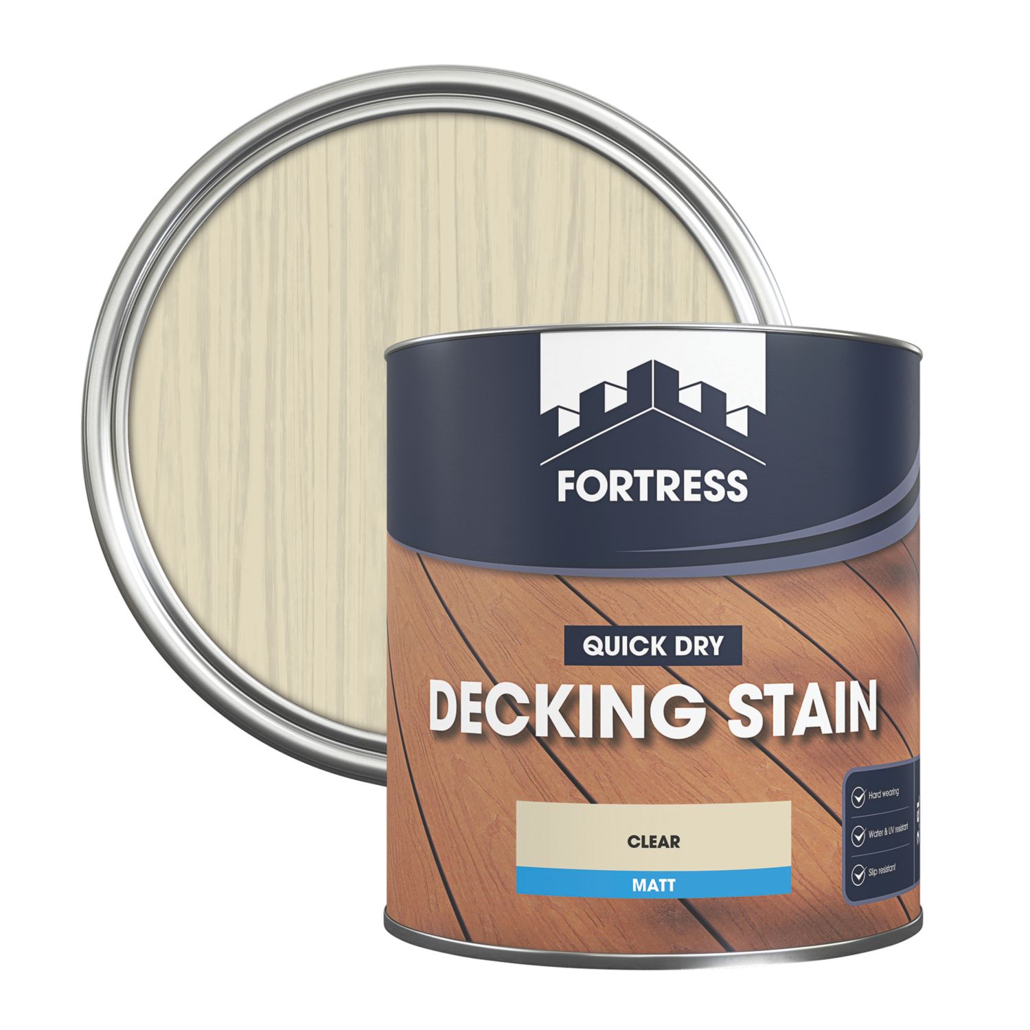Fortress 2.5Ltr Clear Anti Slip Decking Stain (736YL)