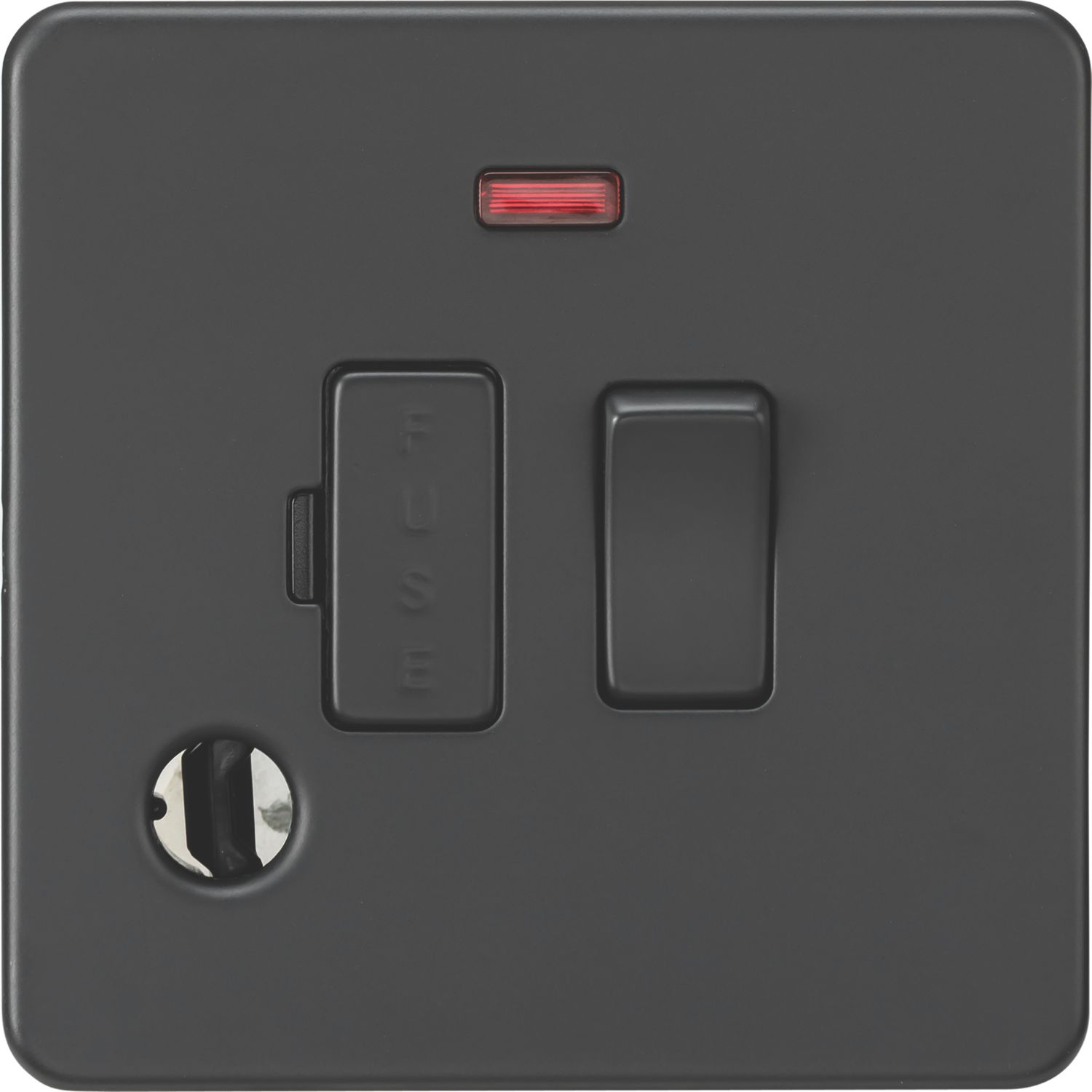 Knightsbridge 13A Switched Fused Spur & Flex Outlet with LED Anthracite (737VF)