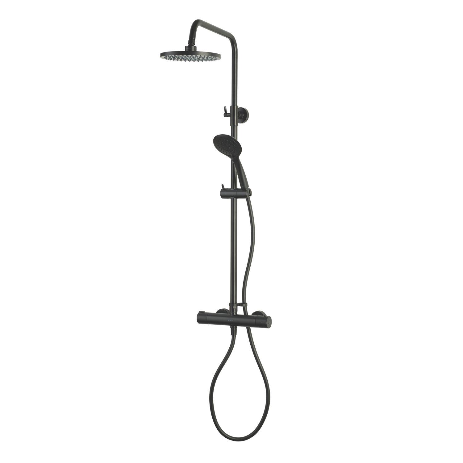 Aqualisa Sierra HP Rear-Fed Exposed Matt Black Thermostatic Dual Outlet Mixer Shower (738KN)