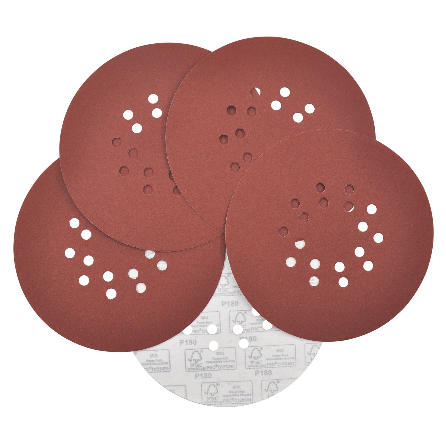 Titan 180 Grit 18-Hole Punched Multi-Material Sanding Sheets 225mm 5 Pack (738YW)