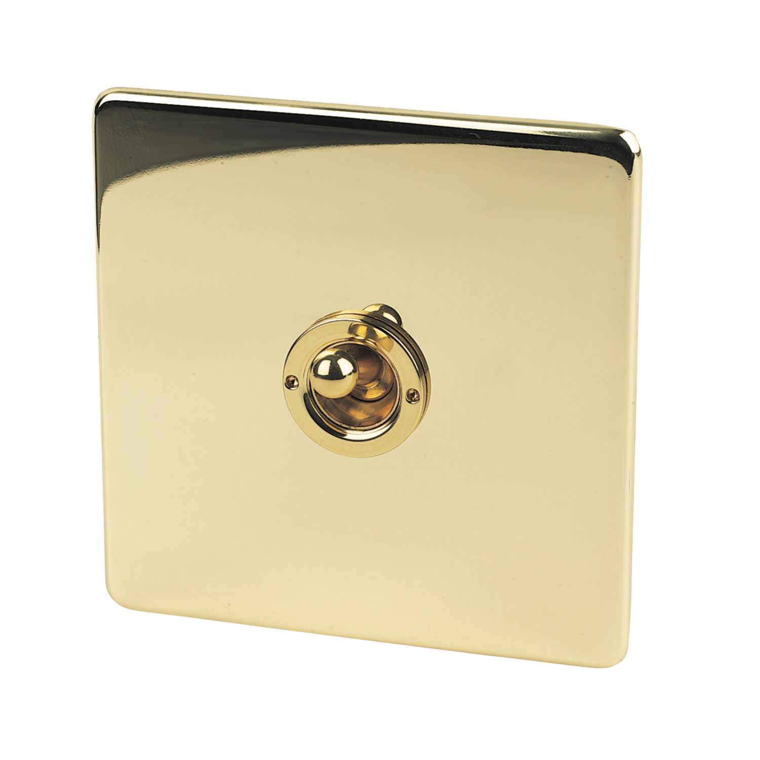 Crabtree Platinum 10AX 1-Gang 2-Way Toggle Switch Polished Brass (73973)