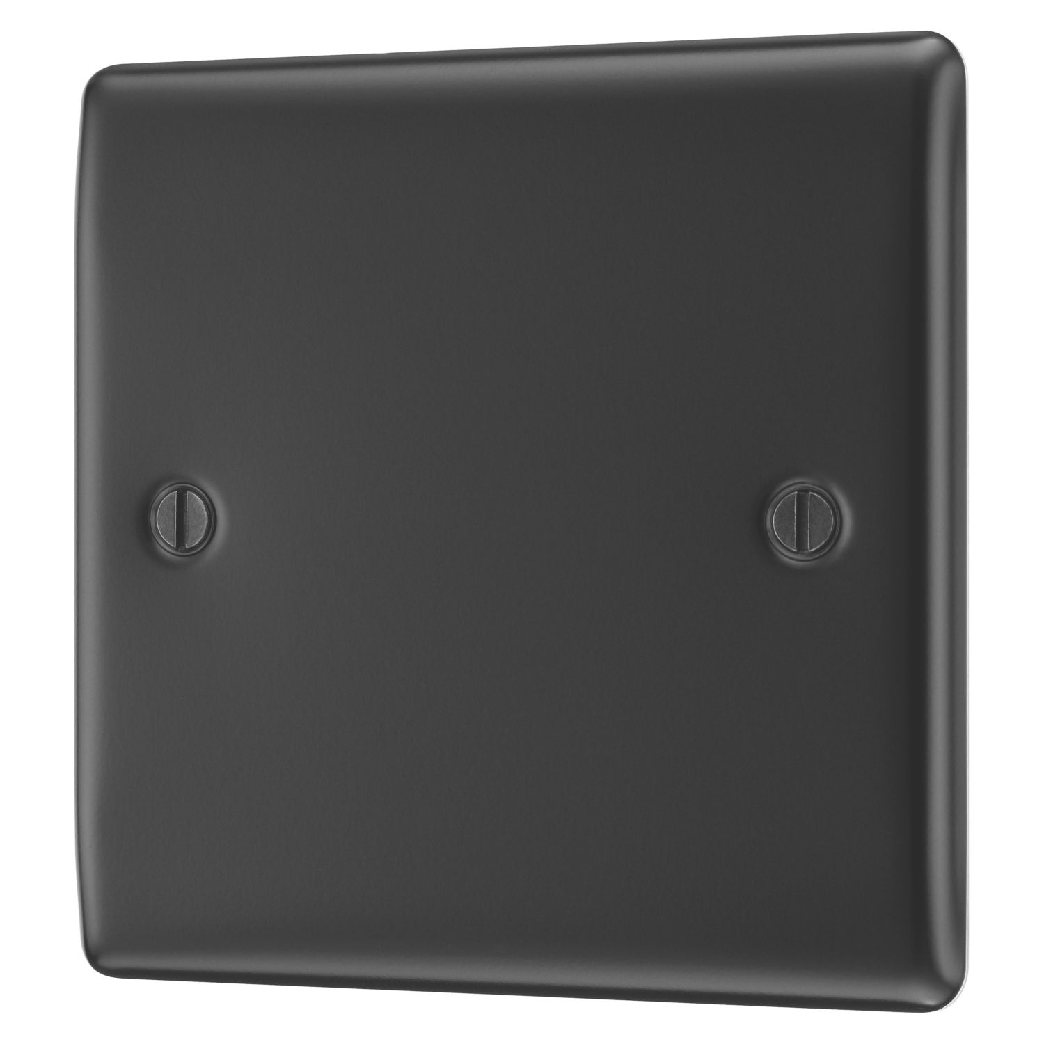 British General Nexus Metal 1-Gang Blanking Plate Matt Black (739PM)