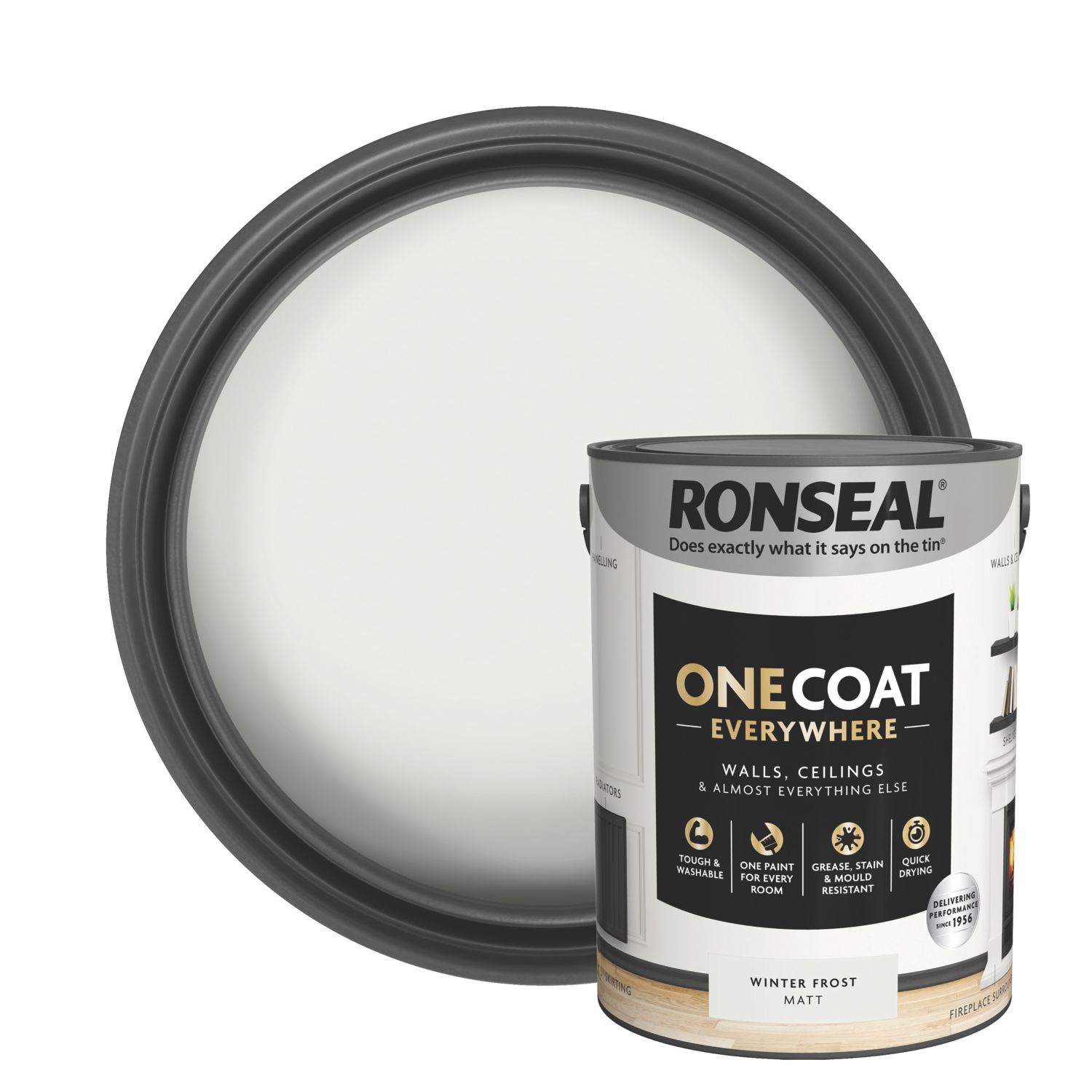 Ronseal 5Ltr Winter Frost Matt Emulsion Multi Surface Paint (740CE)
