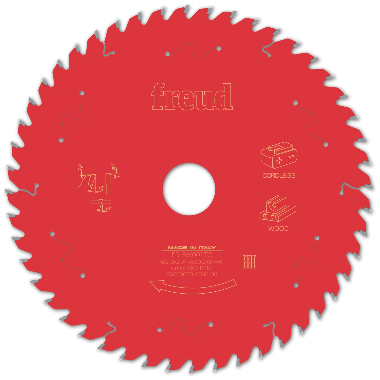 Freud F03FS10069 Wood/Chipboard/MDF Circular Saw Blade 210mm x 30mm 48T (740VV)