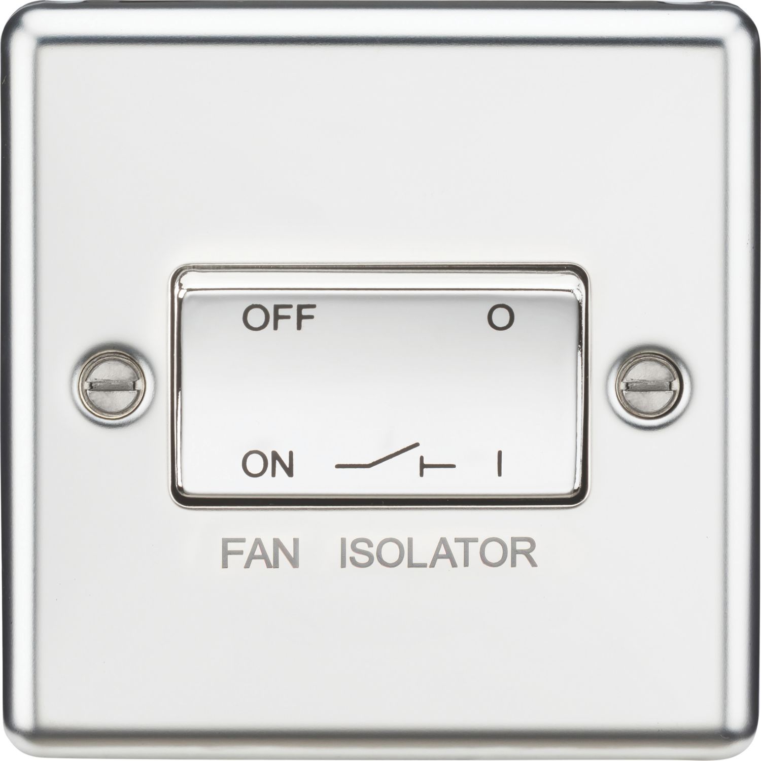 Knightsbridge 10AX 1-Gang TP Fan Isolator Switch Polished Chrome (741TX)