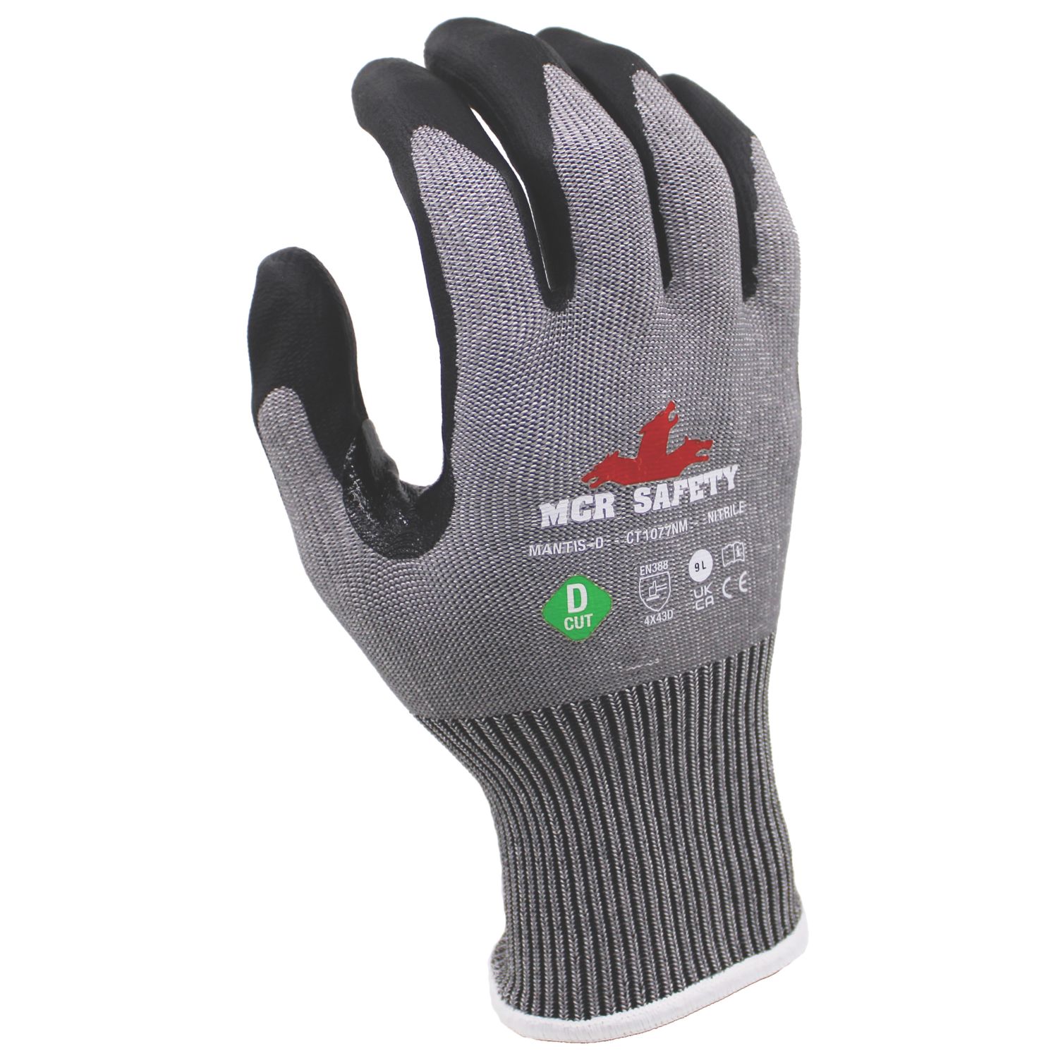 MCR Safety Mantis-D Cut-Resistant Gloves Grey/Black Medium (741YM)